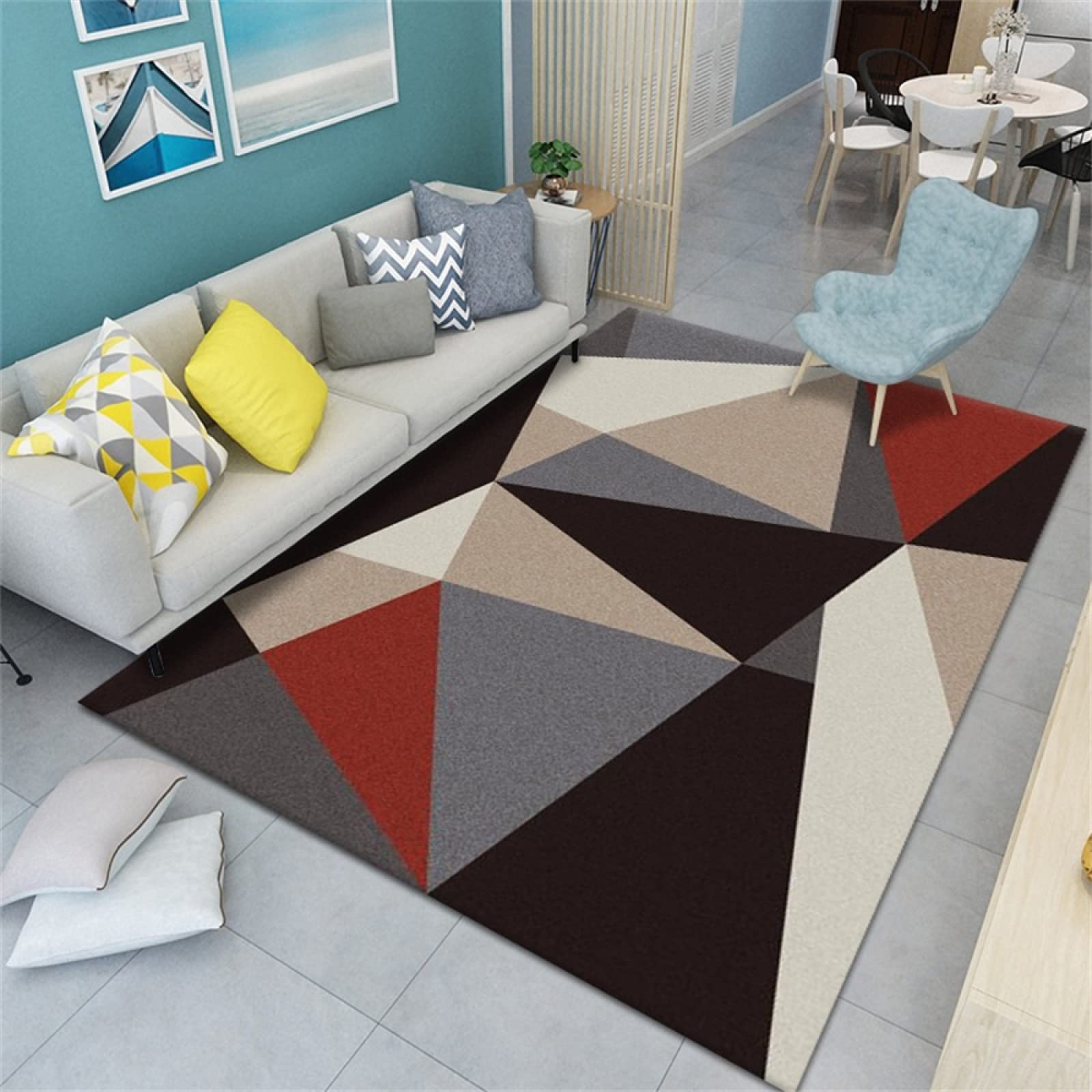 Tapis de chambre multicolore géométrique moderne 160x230 cm