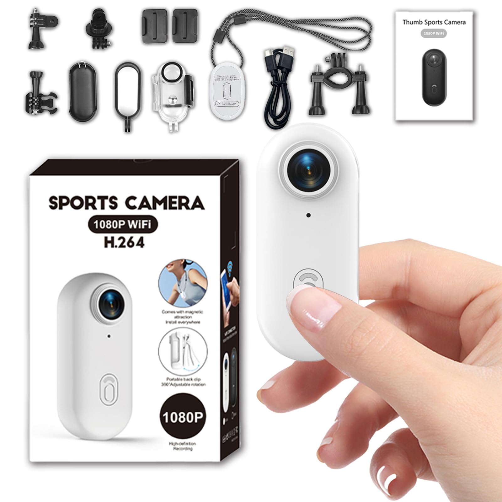 TKMARS 1080P Action Cam wasserdicht – Kopfkamera,Minikamera mit Aufzeichnung für Motorrad,Sport,Tauchen,Wandern & Haustiere