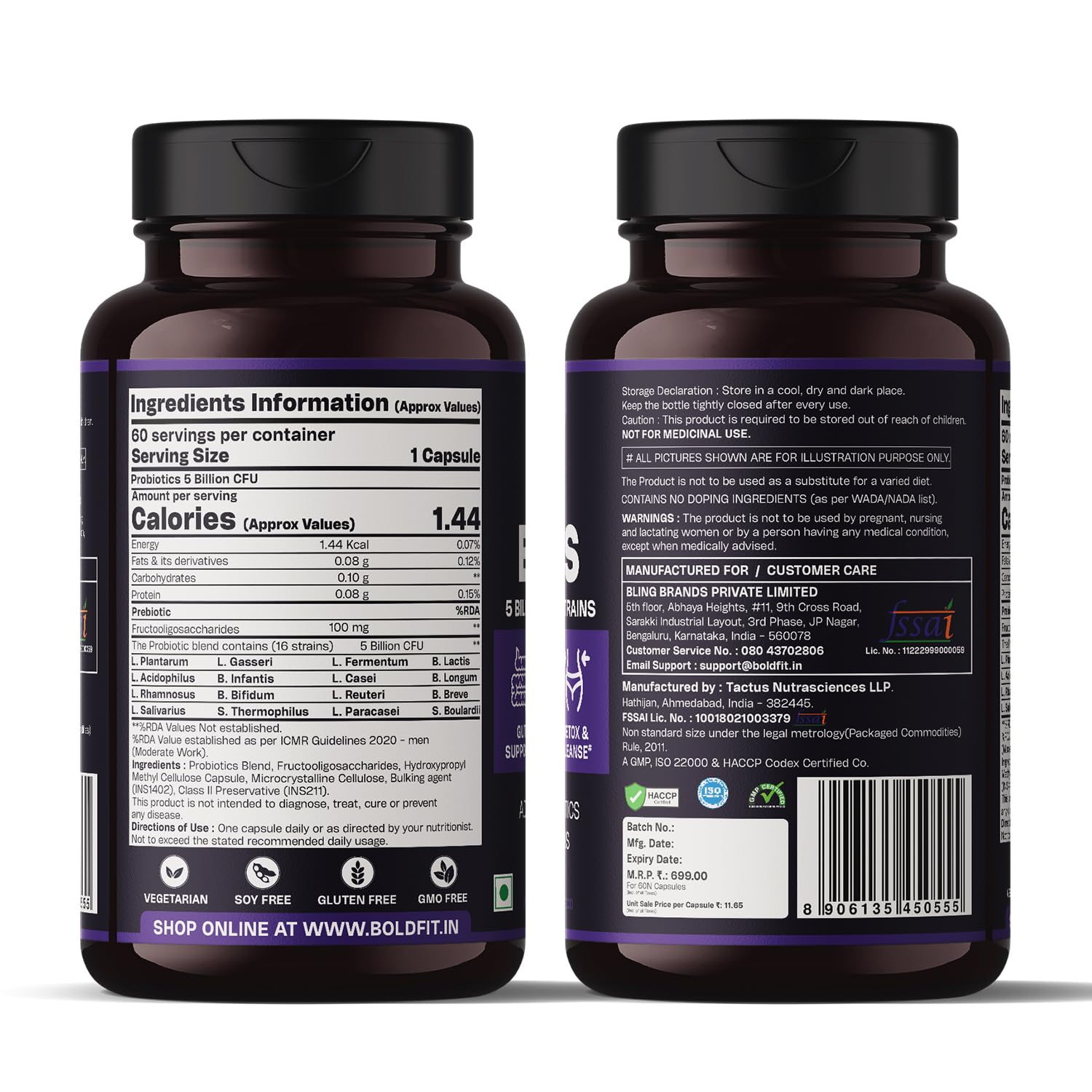 Boldfit Probiotics Gut Health Supplement 5 Billion CFU For Men & Women with 16 Strains & Prebiotics - Supports Digestion, Immunity Support, Detox & Cleanse - 60 Vegetarian Capsules, White Boldfit Probiotics Gut Health Supplement 5 Billion CFU For Men & Women with 16 Strains & Prebiotics - Supports Digestion, Immunity Support, Detox & Cleanse - 60 Vegetarian Capsules, White