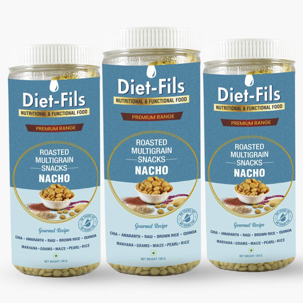 Diet-Fils Roasted Multigrain Snacks Nacho combo Gluten Free (130 gmx3 Pack)-image-26