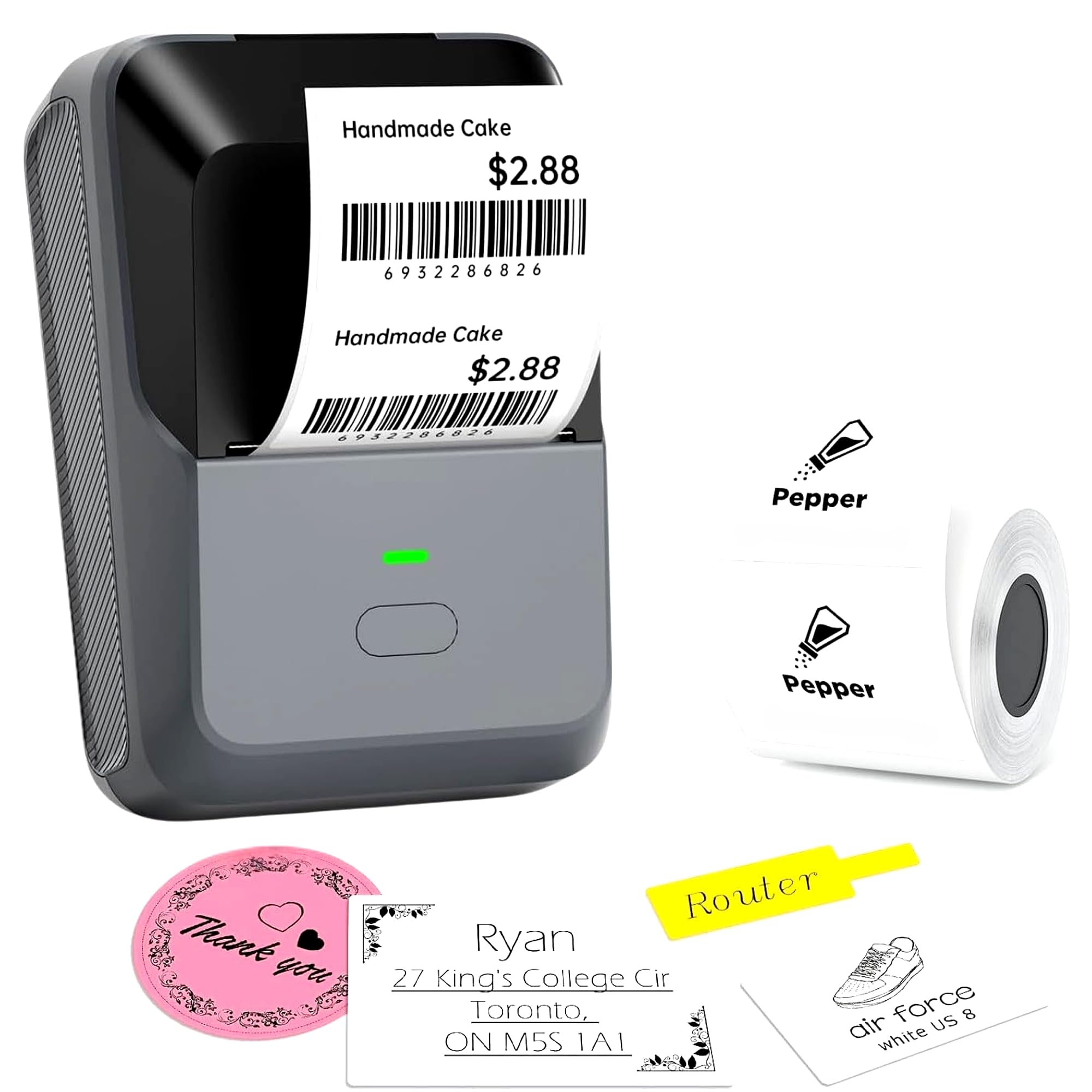 ONLYU Bluetooth Thermal Label Printer, Inkless Mini, Cloud & Batch Printing, Mobile & Desktop Compatible, Round & Rectangle Labels, Up to 2-inch Prints-image-35