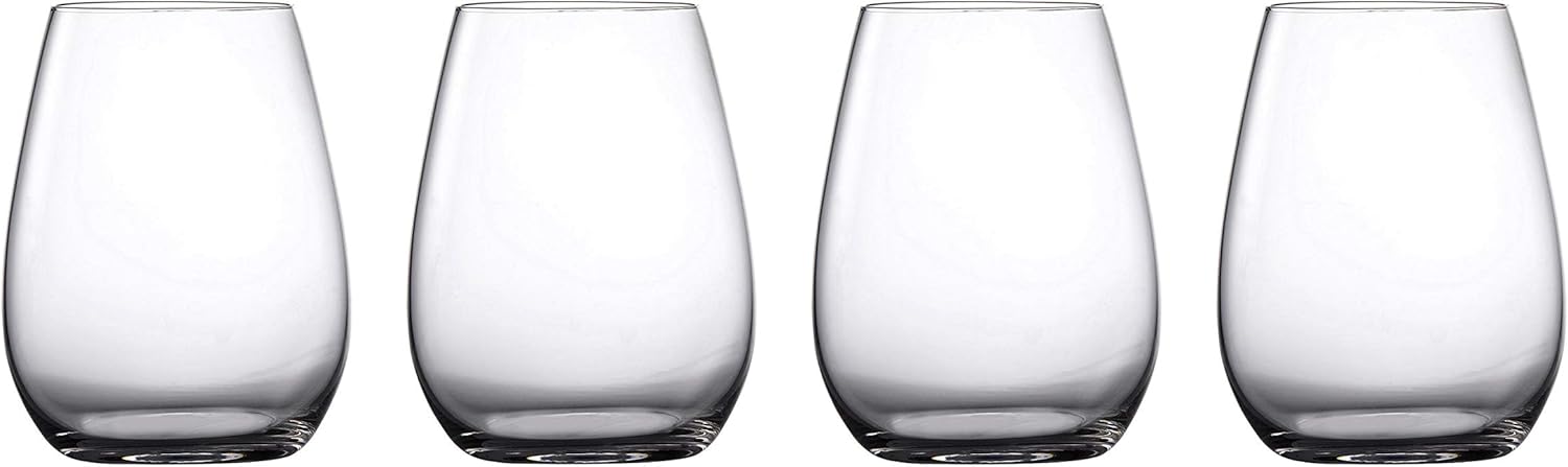 Marquis By Waterford Moments Stemless Wine Glass Set of 4, 18.6 oz, Clear