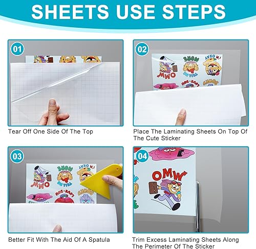 Miniatura 3 de T&W SAME FILM Paquete de 30 hojas de laminación autoadhesivas, 4 mil, capacidad para papel laminado de 8.5 x 11 pulgadas, hojas de laminación de 9 x