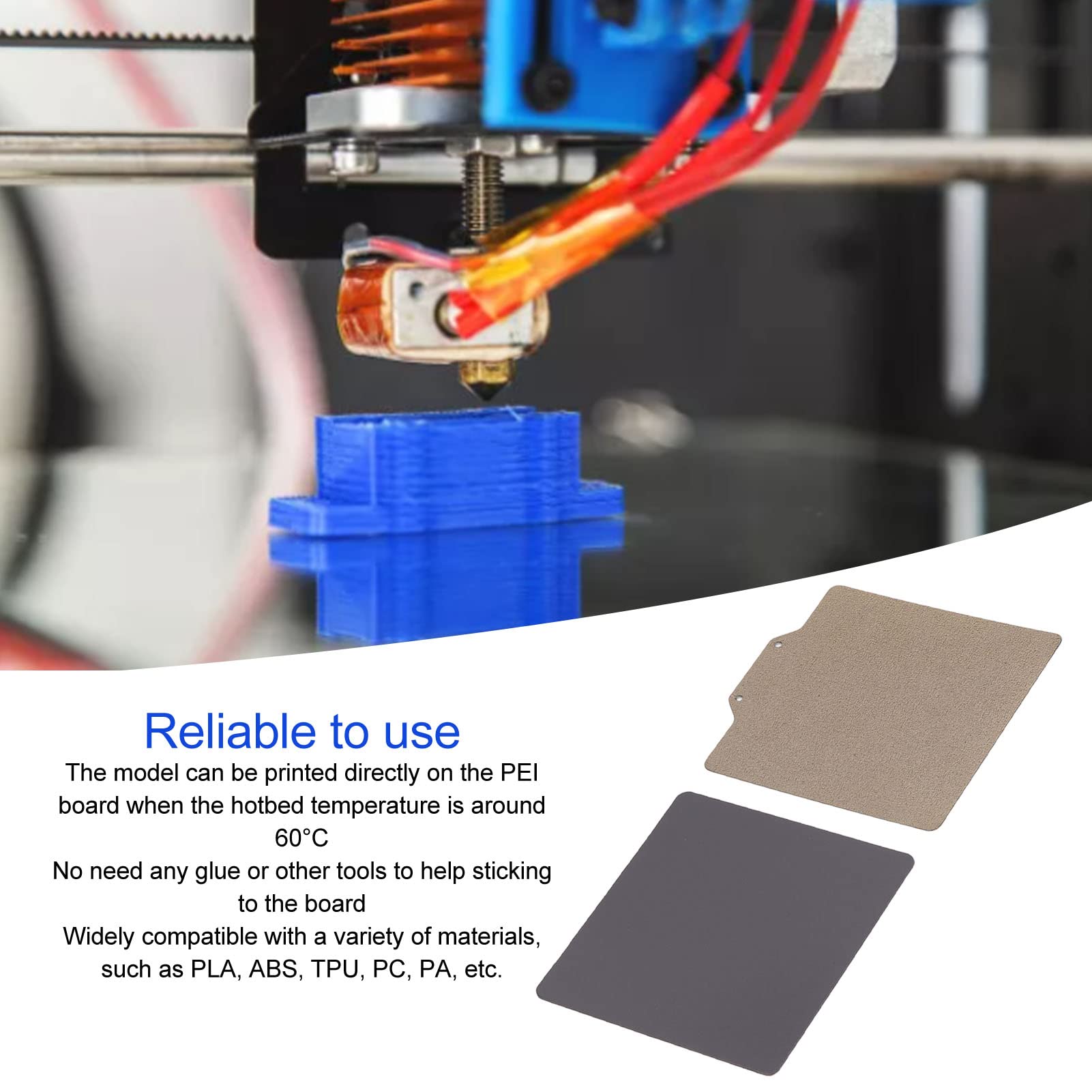 Large Size Spring Steel PEI Bed Plate with Flexible Steel for 3D Printer, Print Bed for Enhanced Printing
