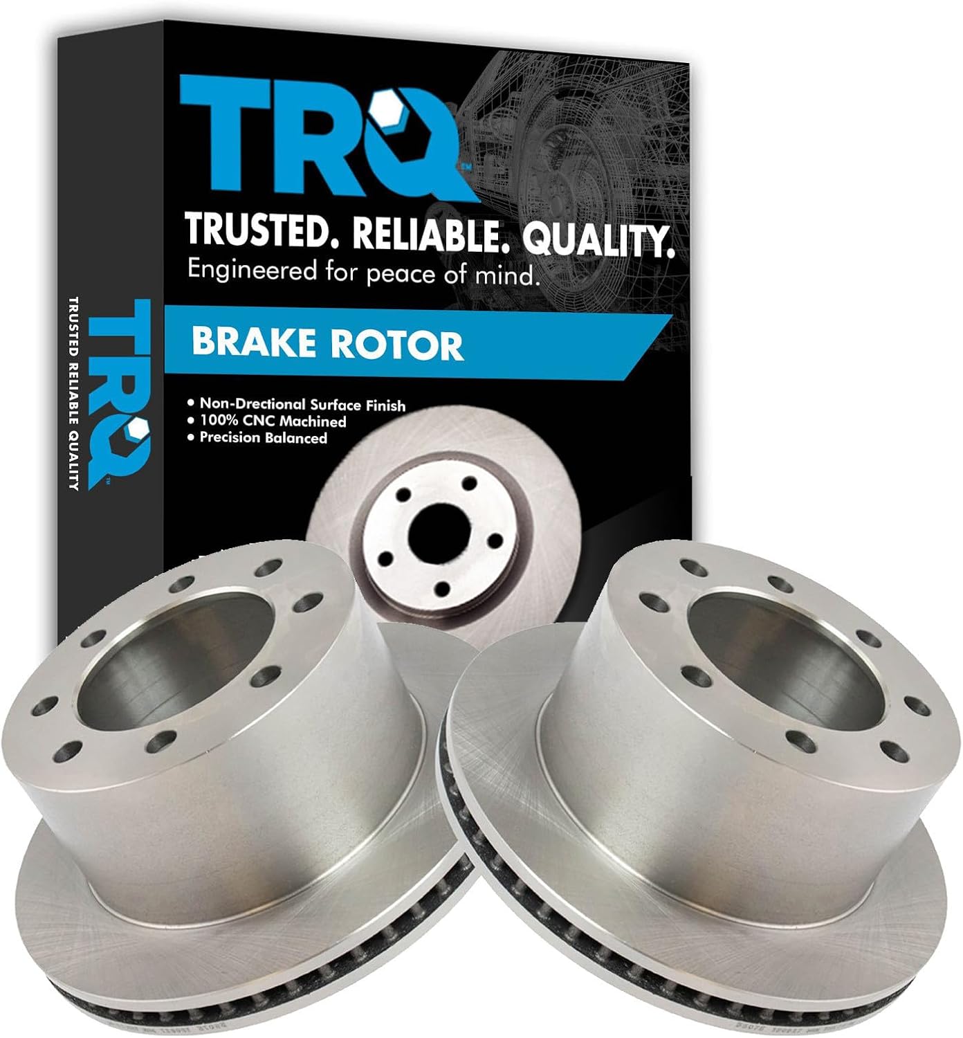 TRQ Rear Disc Brake Rotor Pair Set for Express 3500 Van/Savana 3500 Van/Sierra 3500 / Sierra 3500 Classic/Sierra 3500 HD/Silverado 3500 / Silverado 3500 Classic/Silverado 3500 HD