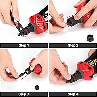 Vista 8 de Kit de herramientas de tuerca de remache, kit de herramientas de tuerca remachadora de 16 pulgadas con 12 mandriles métricos y SAE, kit surtido