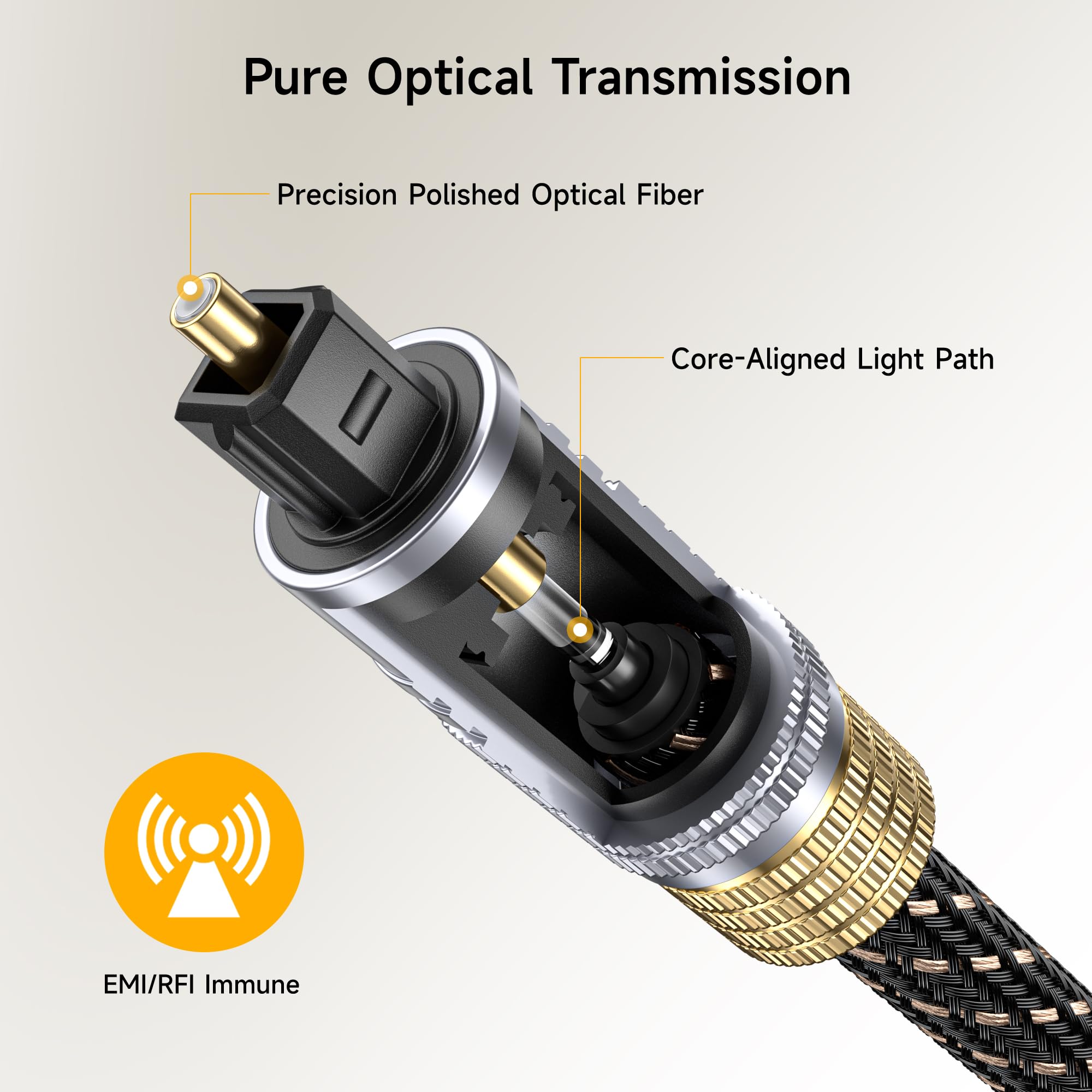 Cable Matters Toslink Cable (Toslink Optical Cable/Digital Optical Audio Cable) 1m with Metal Connectors and Braided Jacket