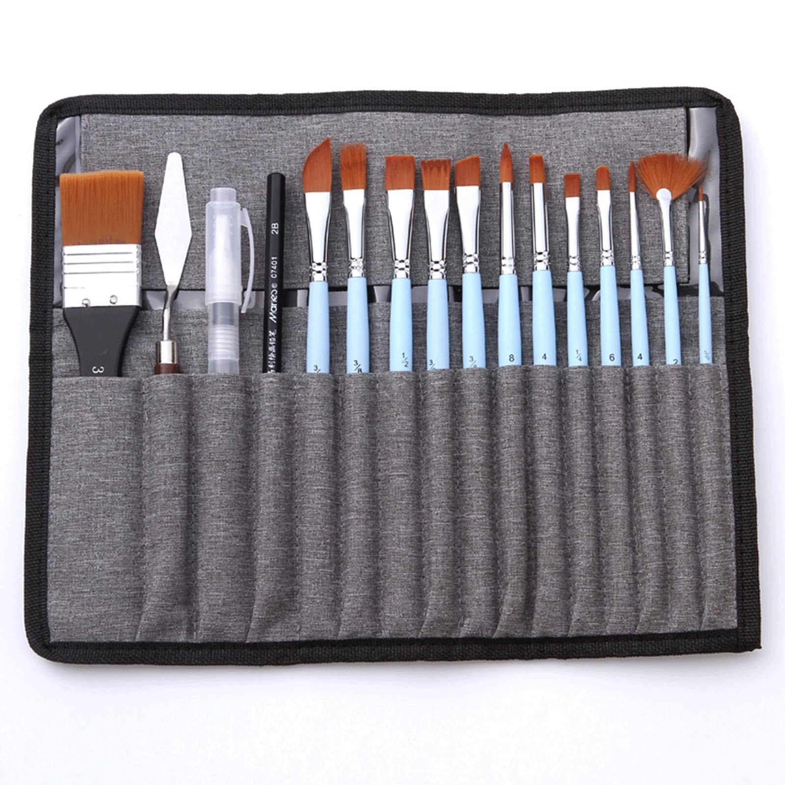 Sjdopulse Blue The Multi-Purpose Brushes Artist Paint Brush Set 16, Acrylic Oil Paint Brushes Set For Paint By Numbers, Watercolor, Miniature, Rock Painting, Gouache, Models