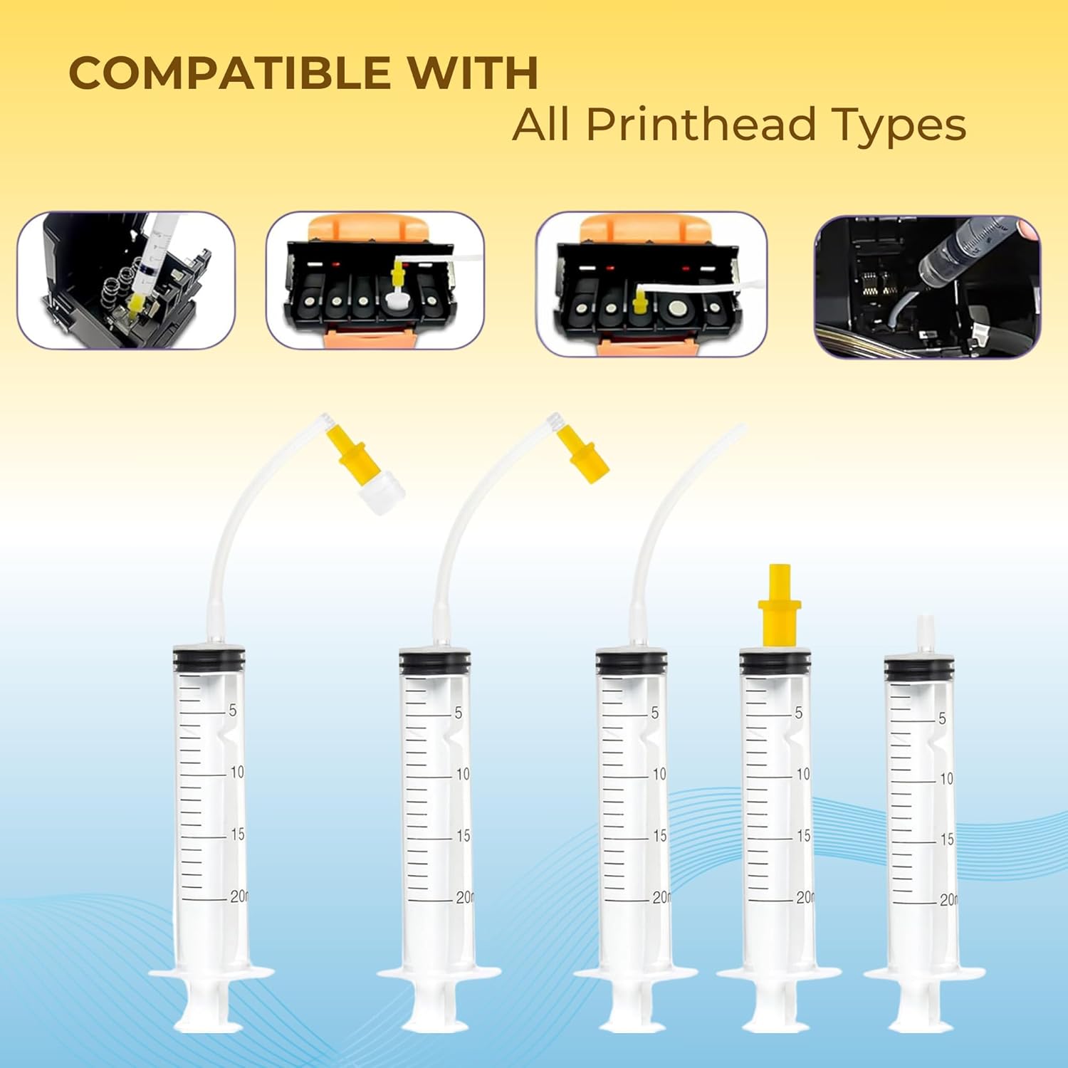 NGOODIEZ DTF Printhead Cleaning Solution Kit for Epson ET-8550 L1800 XP-15000 | DTF DTG Printer Head Cleaner Dissolves White Ink Clogs | Restores Print Quality & Extends Printhead Life - 250mL