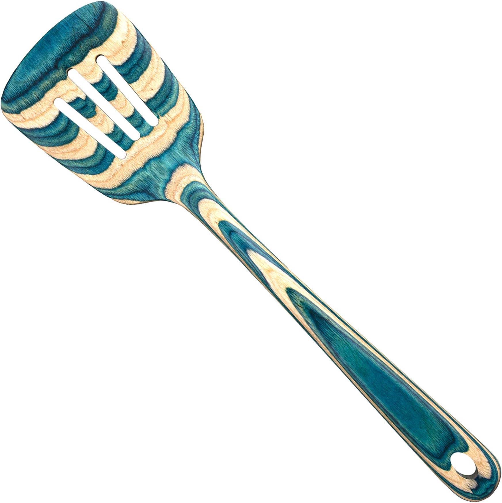 Totally BambooBaltique Mykonos Collection 12-1/2" Wooden Slotted Spatula, Safe for Nonstick