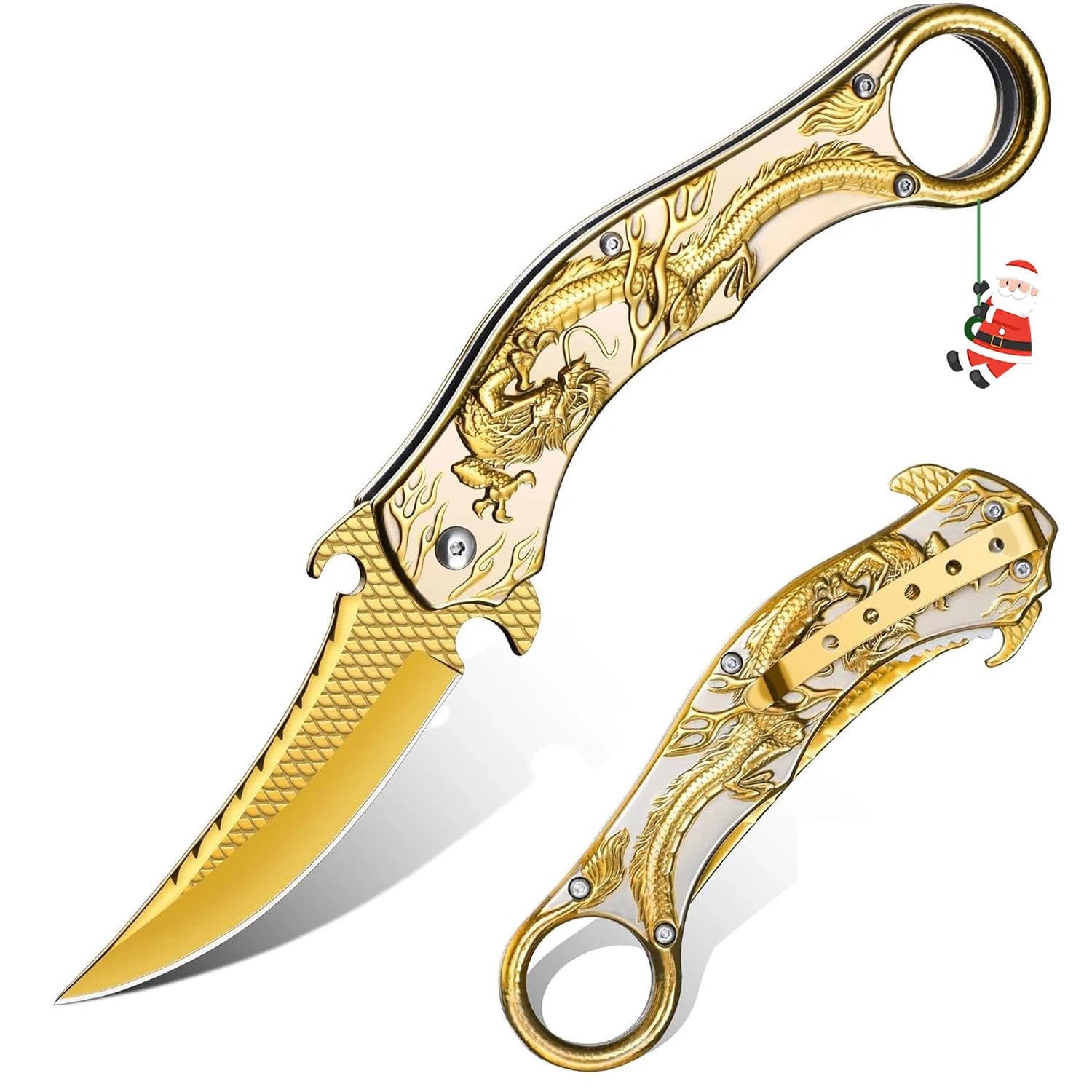 Dream Reach Drachenmuster Klappmesser Taschenmesser - Outdoor Klappmesser in Geschenkbox für Männer
