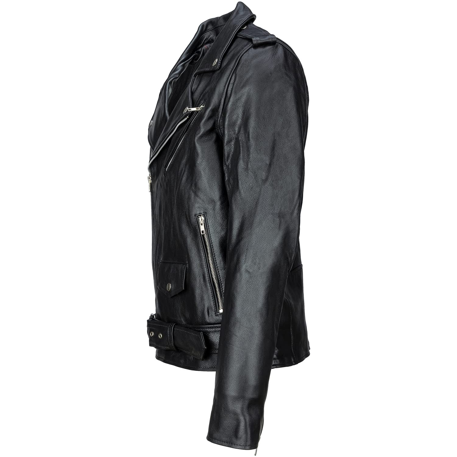 URBAN 5884 Perfecto Giacca Pelle Uomo, Giubbotto in Vera Pelle Bovina Soffice e Resistente Uomo