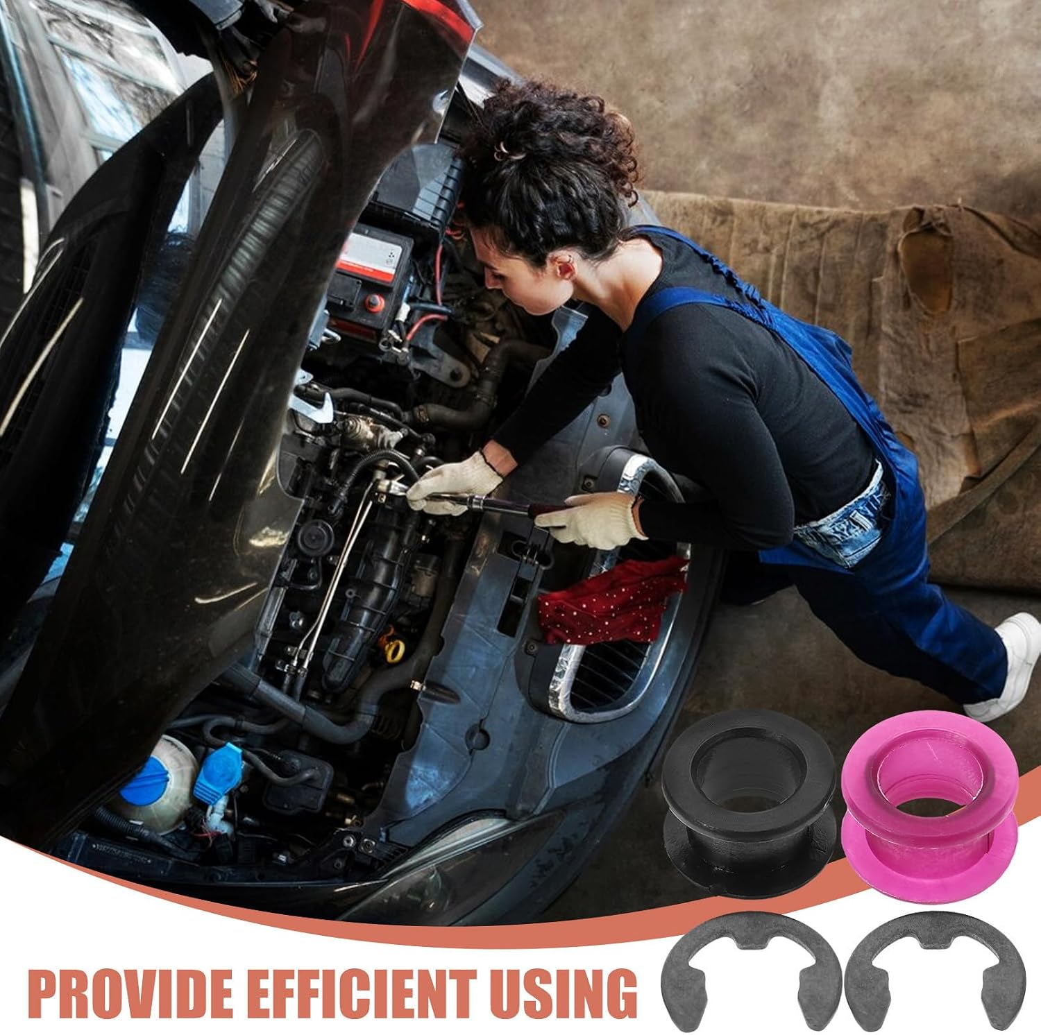 2pcs Car Shift Linkage Bushings Replacement for Secure and Stable Installation, Rubber and Plastic Material, Ensures Smoother Gear Changes for Automotive Transmission Parts