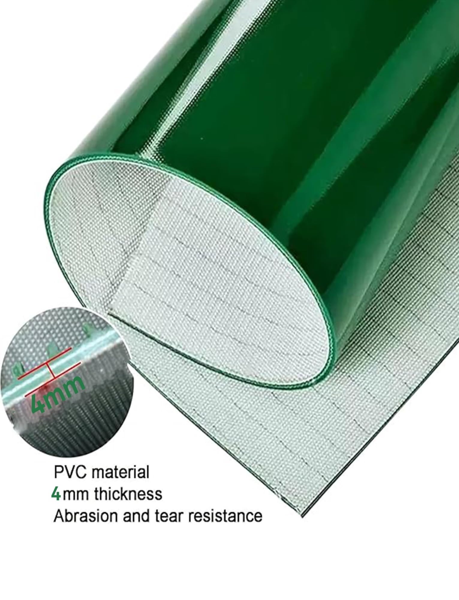 Cinta transportadora de PVC | Transportador de Rodillos Planos para líneas de Montaje | Material de Cinta transportadora de cangilones | Alta Resistencia 10 x 290 cm (3,93 x 114,1 Pulgadas)