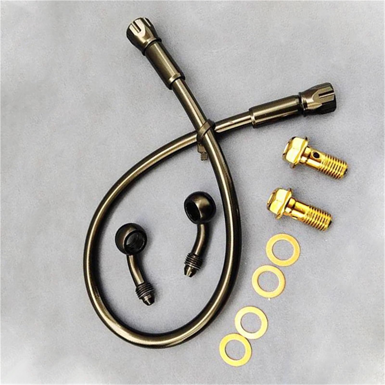 Shqxd One Color Hydraulic Brake Hose Motorcycle An3 M10 Braided Brake Hose Hydraulic Clutch Tube Master Cylinder Oil Pipe 45°-45° Accessories(2500Mm)