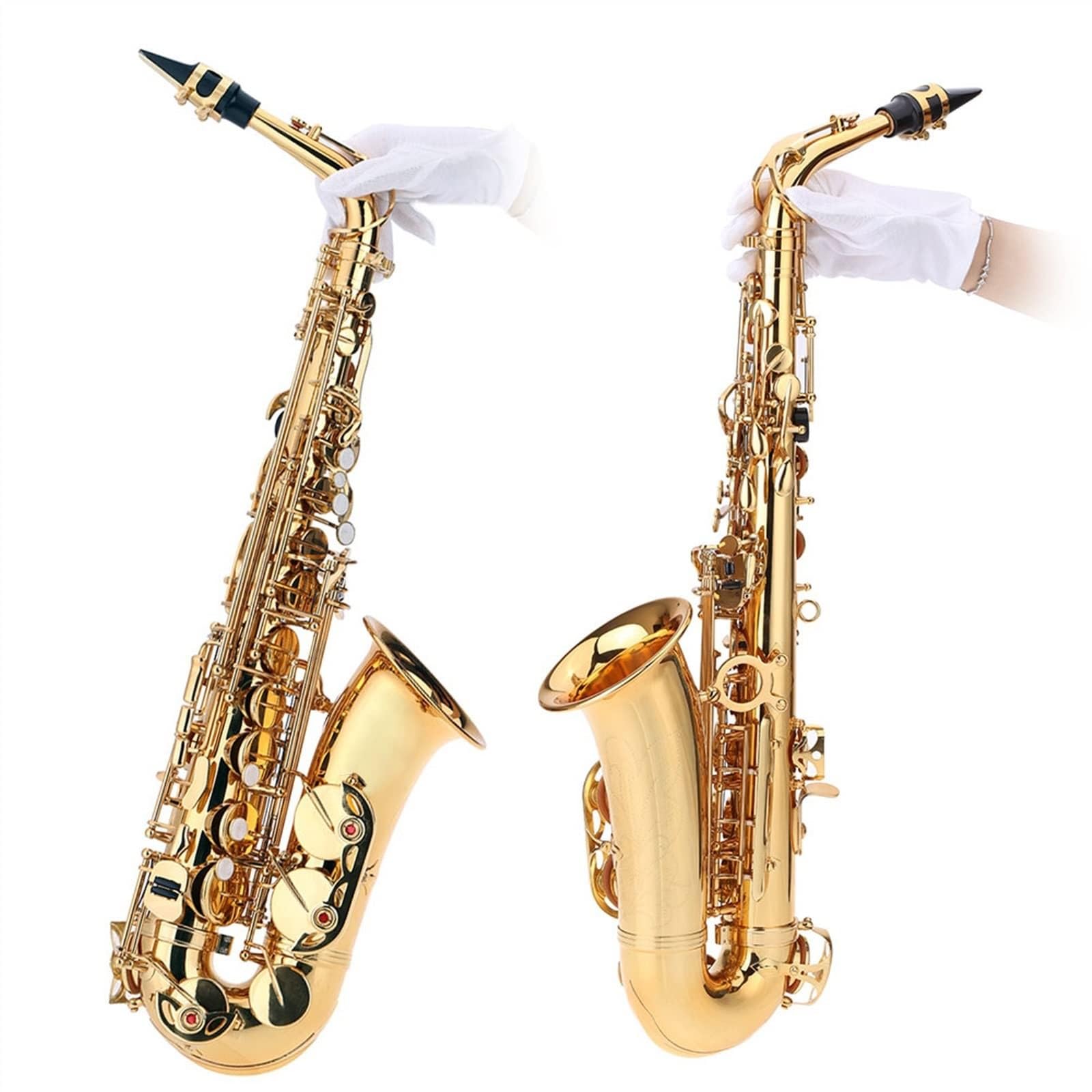 Sax Contralto in Mi Bemolle (EB) Oro, Ottone Laccato, Modello 802, Strumento A Fiato per Studenti E Principianti.