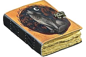Blank Spell Book of Shadows Journal with Lock Clasp Vintage Handmade Leather...