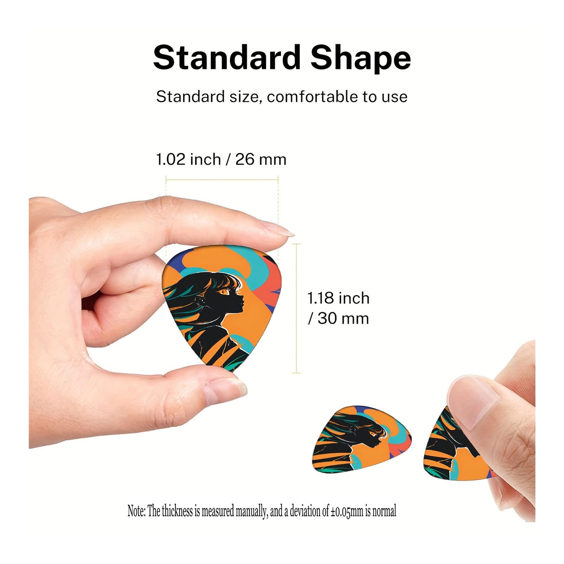Set da 10 pezzi Accessori per plettro per chitarra colorati Plettri per schegge di ukulele dipinti Plettri per chitarra multicolori(Blue,0.46mm)