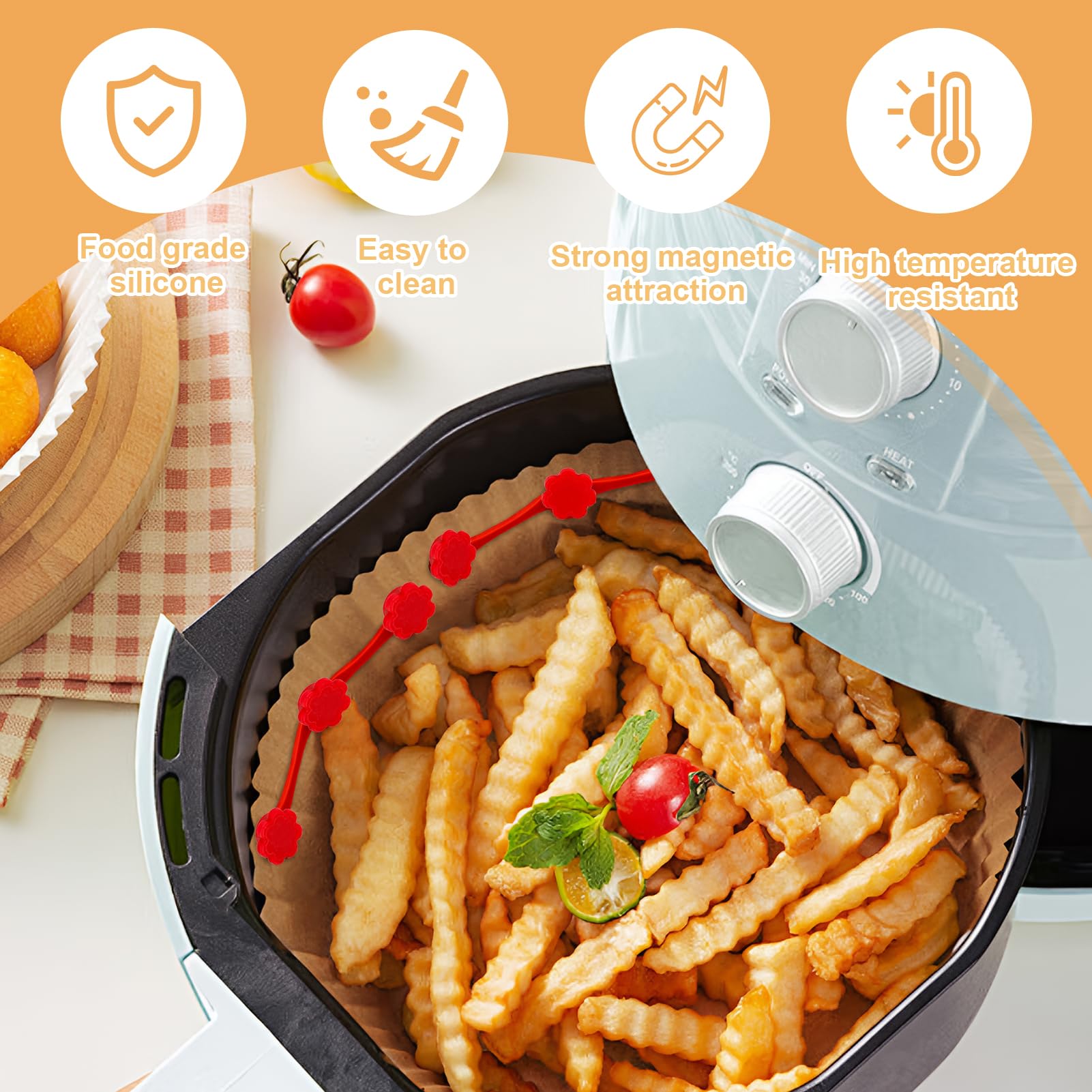 Airfryer Accessoires - Airfryer Siliconen Bakje - 2 Airfryer Siliconen Bakjes Herbruikbaar Airfryer Bakje Siliconen Mandje Duurzaam Geschikt V