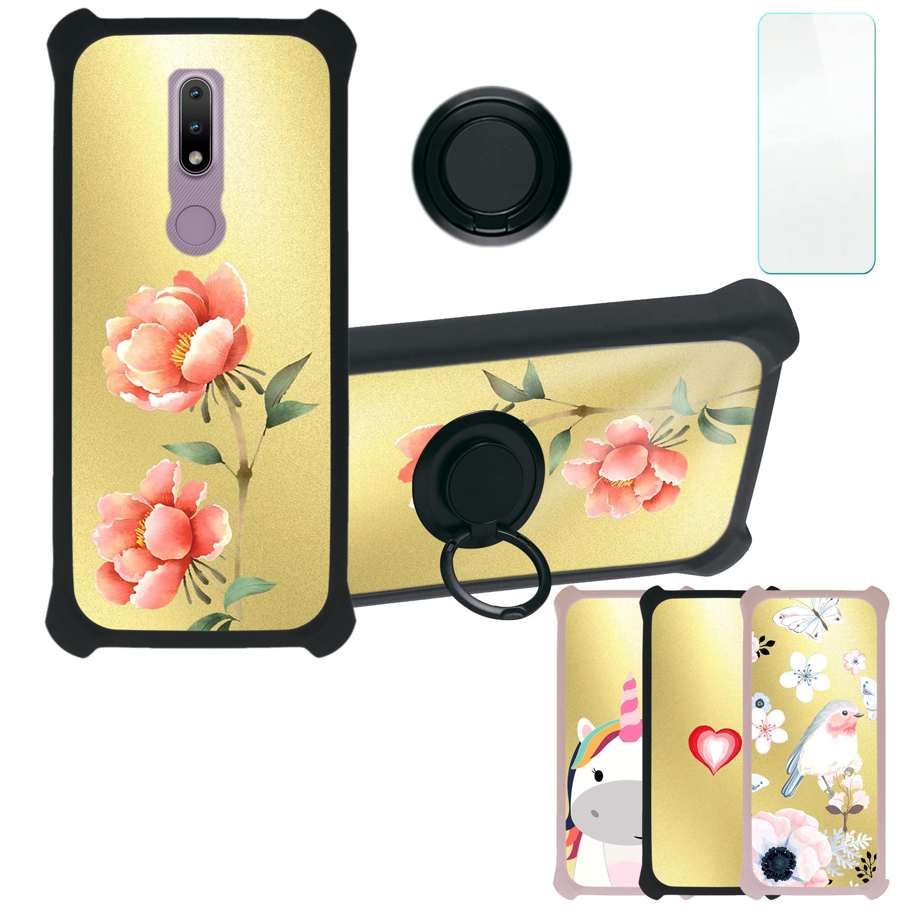 Aroepurt Cover Compatibile con Nokia 2.4 Custodia Case Cover + Morbido Pellicola Protettiva Backplane per PC + Cornice Morbida Ispessita KB-CST