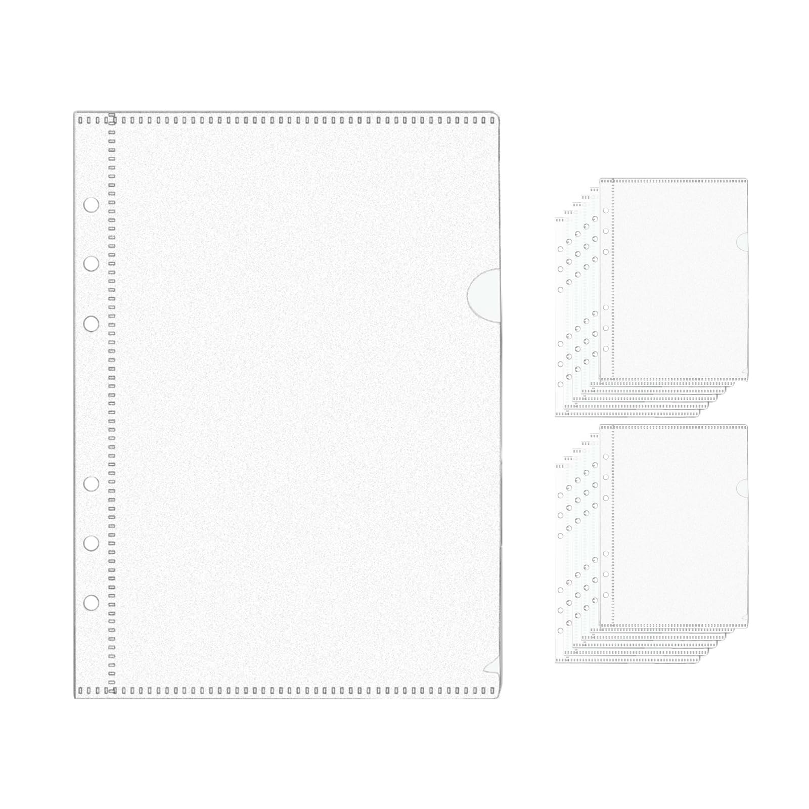 NatSumeBasics 12pcs Zipless Cash Envelopes A5 Binder Pockets Frost PP Planner Inserts Sheet Protectors for 6 Ring Binders Organizer Accessories (A5)