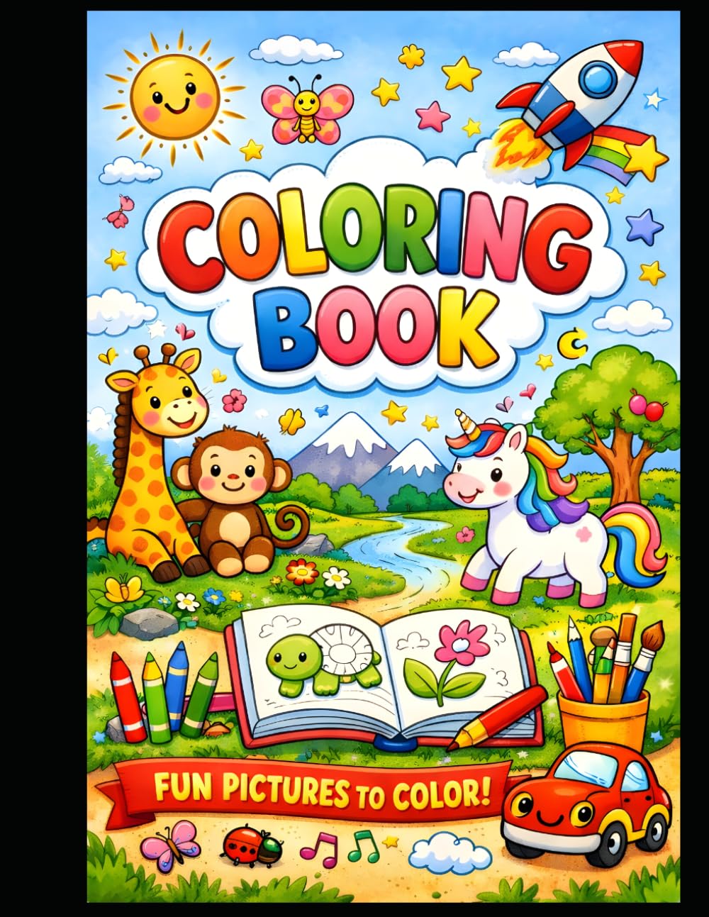 Adorable Animals Coloring Book for Kids: Fun & Easy Animal Illustrations for Kids Ages 3–6 — Big Simple Designs.