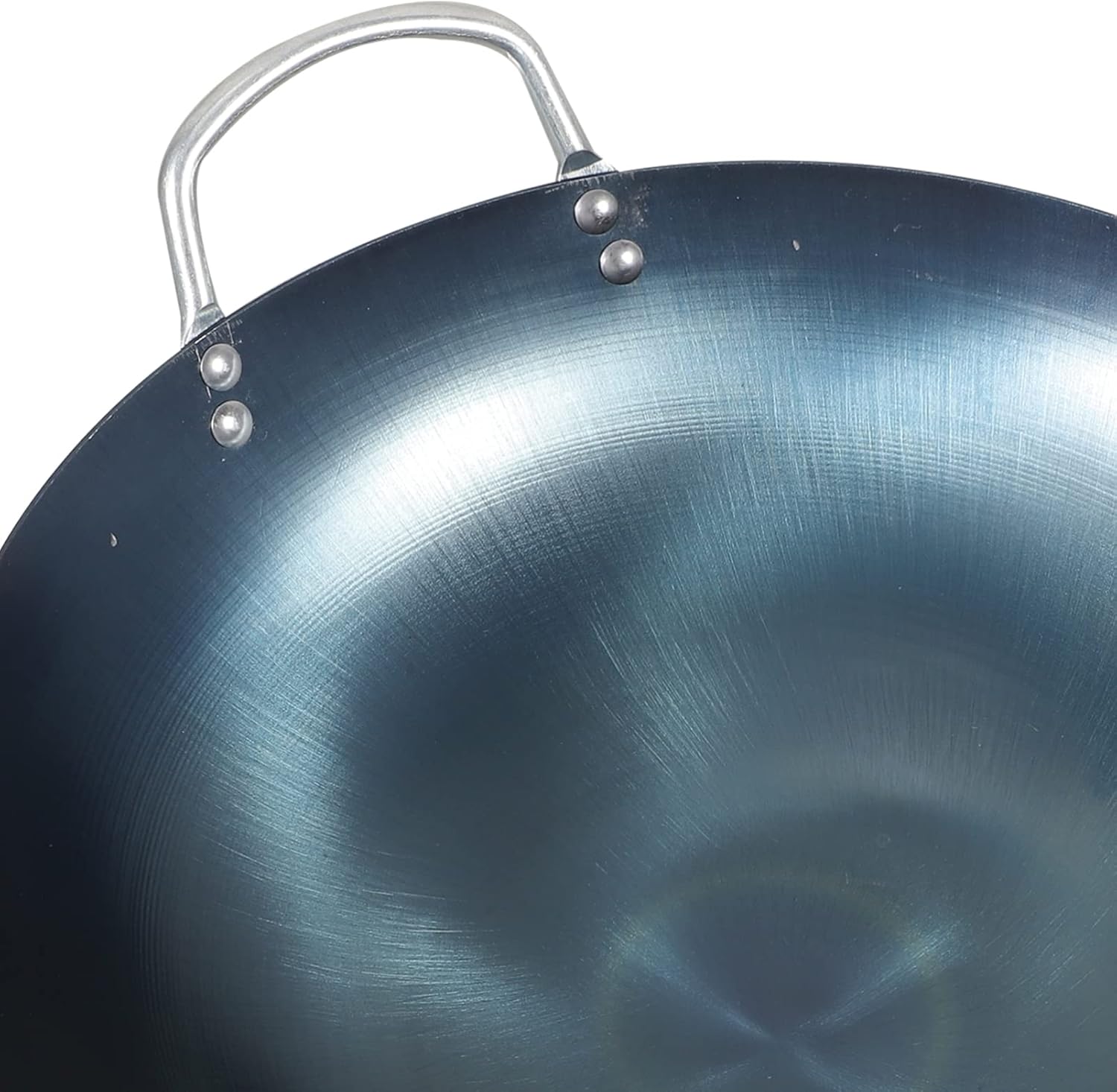PRETYZOOM Thickened Blue Iron Pan Non-stick Frying Pan Iron Wok Lid Stir Fry Round Bottom Wok