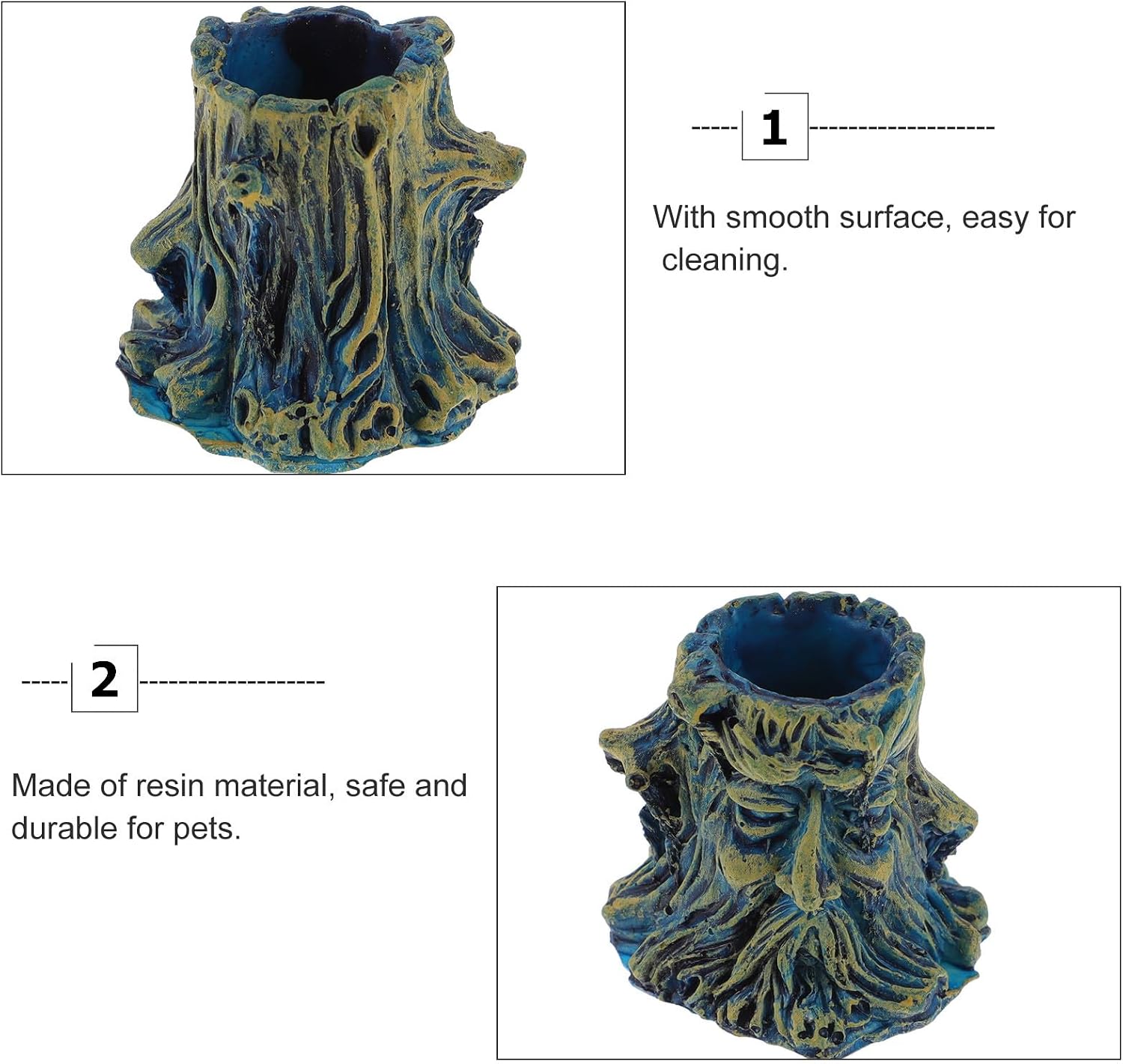 Cabilock 6pcs Reptile Feeding and Water Bowls Set Resin Food and Water Basins for Geckos Lizards Tarantulas Hermit Crabs Suitable for Terrarium Use Random Color
