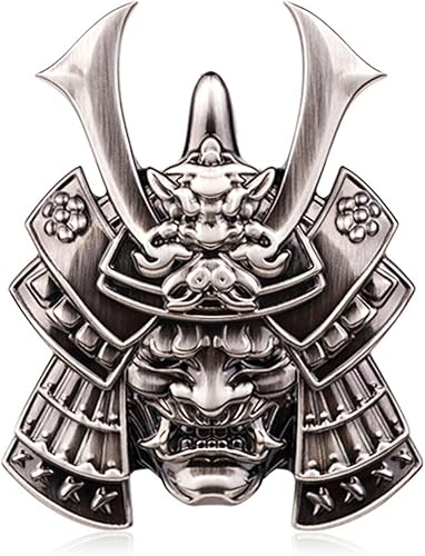 Dsycar Emblema de calavera 3D, calcomanías de metal samurái japonés para automóvil, camión, motocicleta (color pistola B)