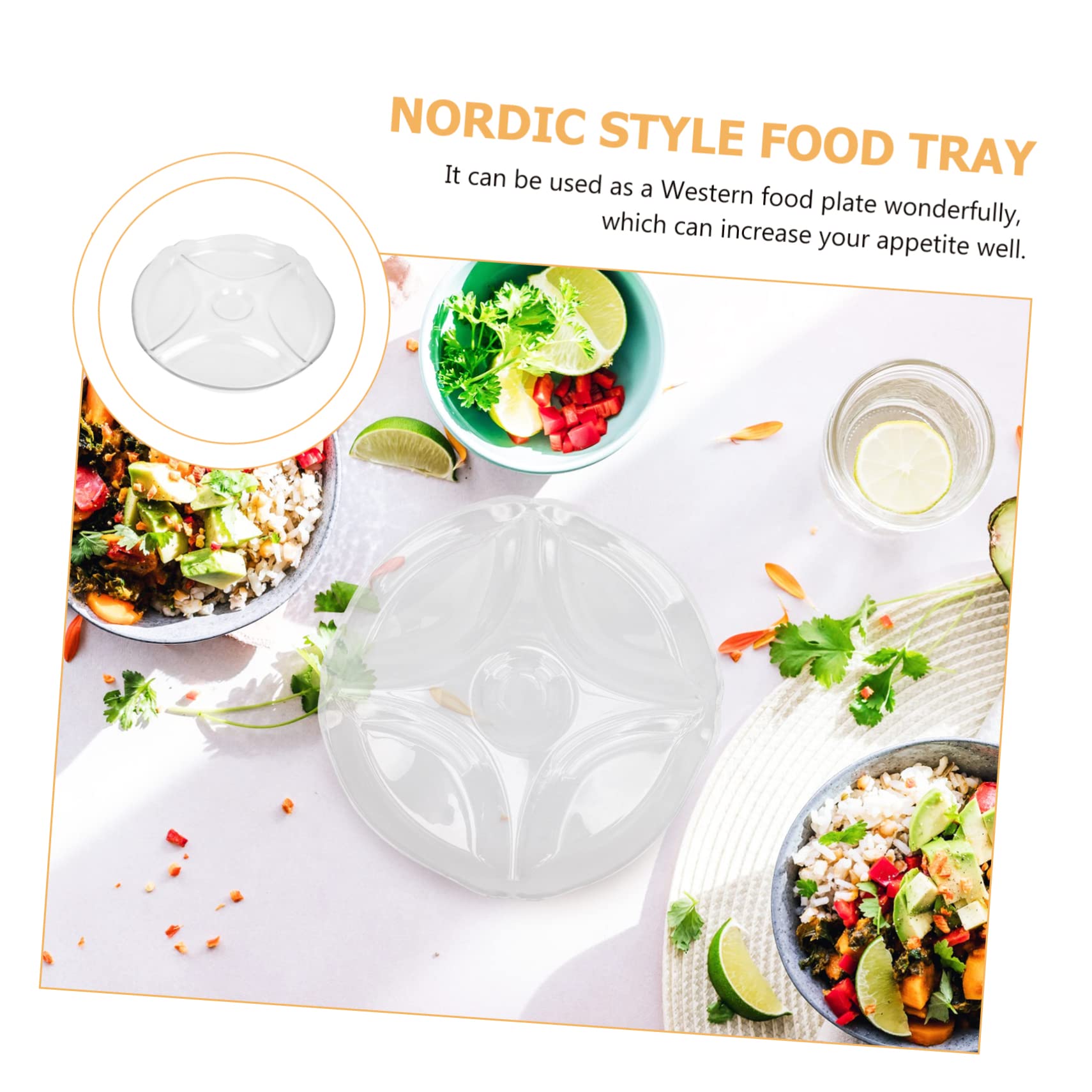 Ciieeo Assiette à Compartiments en Verre, Style Nordique, Séparée pour Collations et Bonbons, Empilable, Anti-transfert D’odeurs, Maison
