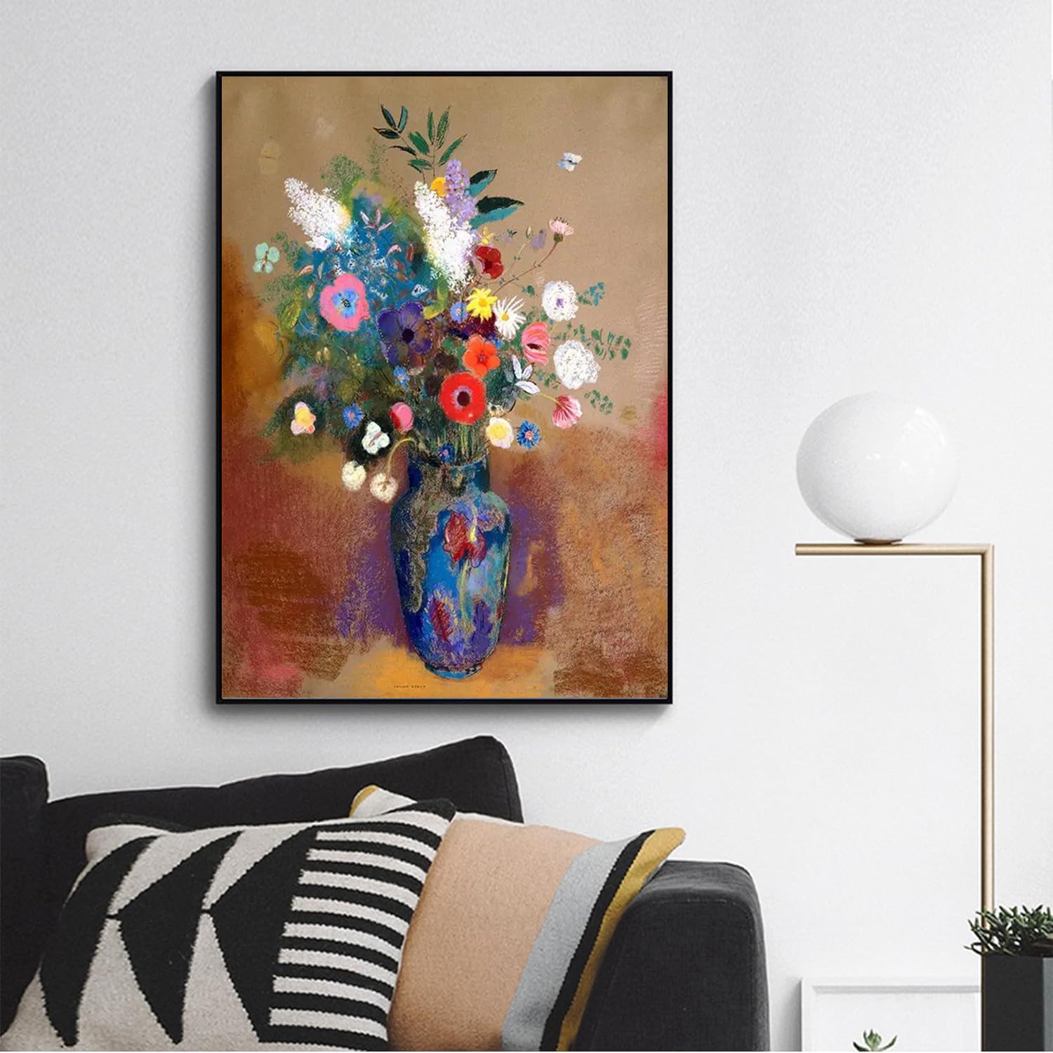 Amazon.co.jp: オディロン・ルドン ポスター 花束の花 キャンバス絵画