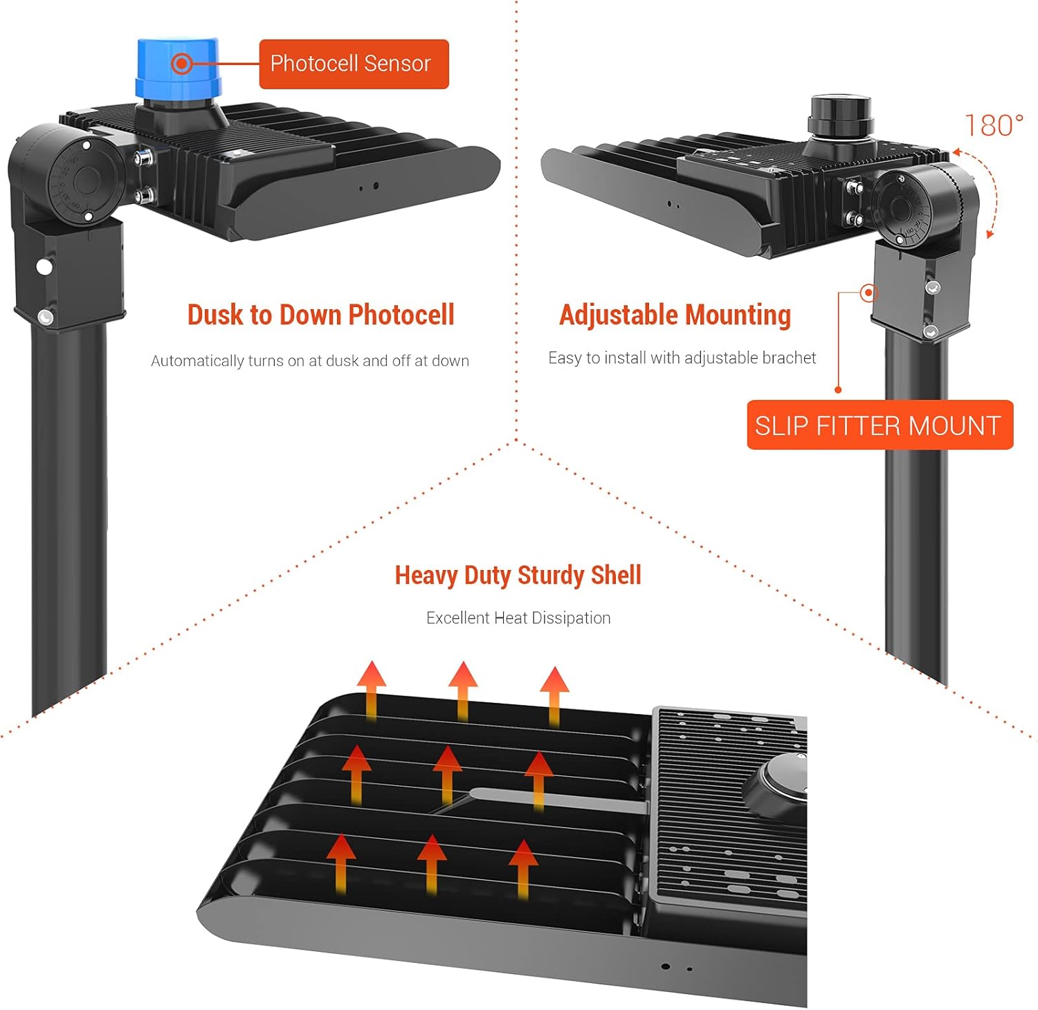 🛒 Crazy Deals LED Parking Lot Lights 200W, LED Dusk to Dawn Outdoor Lighting [800W HID/HPS Equiv] 5700K Shoebox Area Street Light 26000LM UL DLC Certified IP66 Pole Bright Area Light with Photocell Sensor