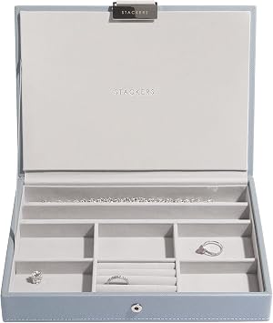 Stackers Dusky Blue Classic Medium Jewellery Box Lid