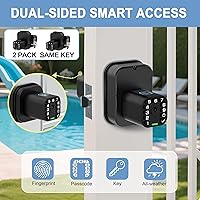 Vista 2 de IU53 - Cerradura de puerta con teclado y huella digital de doble cara, para todo tipo de clima, entrada biométrica totalmente impermeable