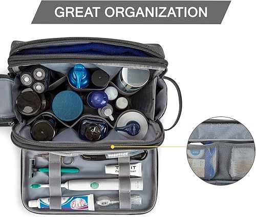 Miniatura 8 de BAGSMART Neceser para hombre, organizador de artículos de tocador de viaje, kit de Dopp, bolsa de afeitar resistente al agua para accesorios de aseo