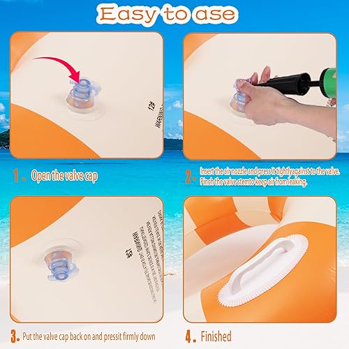 Miniatura 3 de Anillo de natación grande con asas para adultos, anillos clásicos de piscina de 47 pulgadas, tubos interiores de piscina, flotadores inflables de