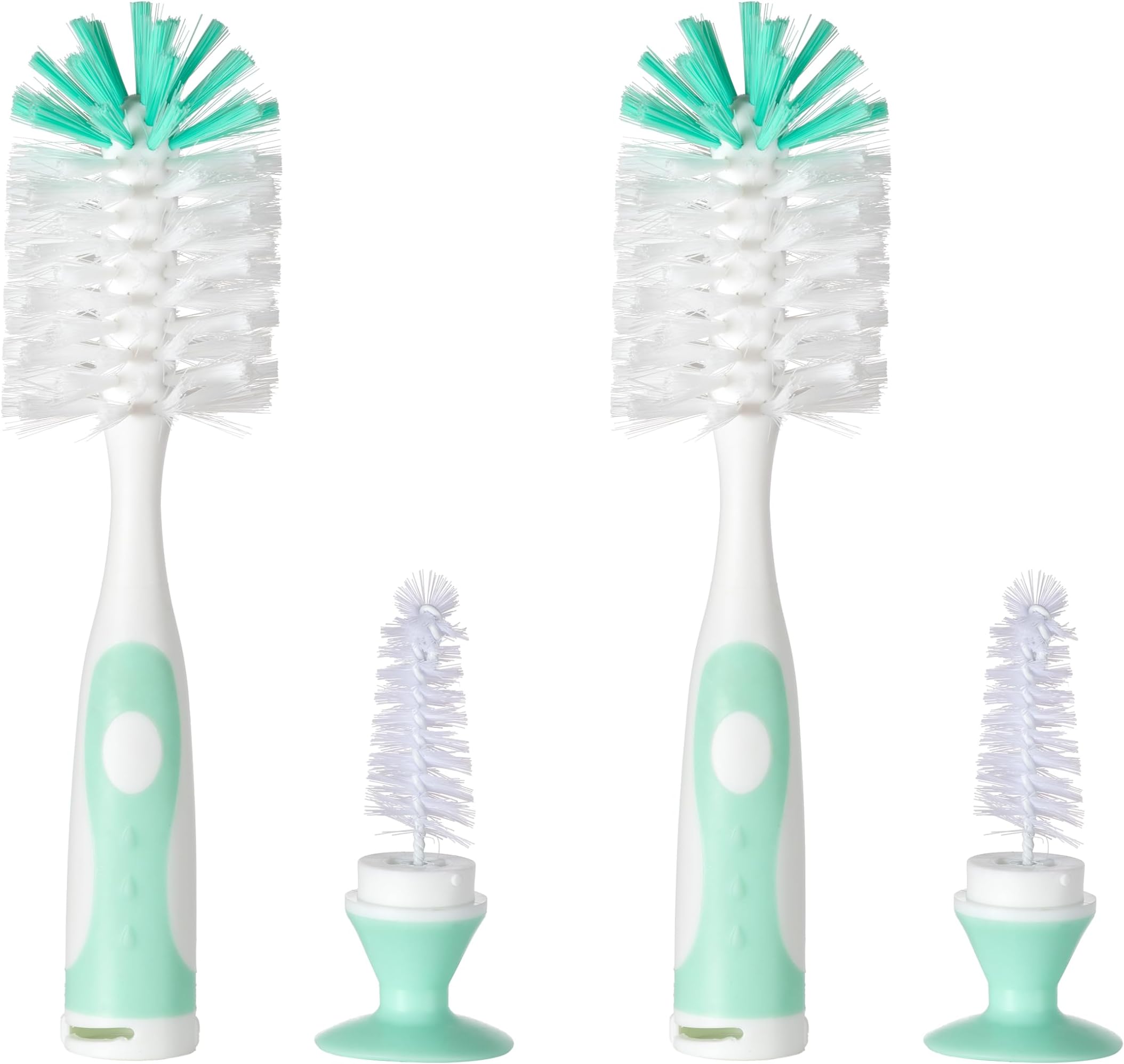 Chemimoso Multifunctional Cleaning Brush, Baby Bottle Brush, Bottle Brush Cleaner, Rotate The Suction Cup to Obtain The Small Bristle Brushes, Set Z, Green, Nylon and Nylon Brush