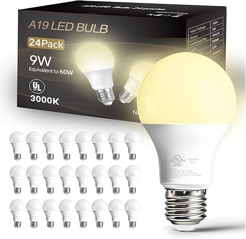 Miniatura 14 de dalattin Paquete de 24 bombillas led A19 de luz diurna blanca 5000K, bombillas estándar equivalentes a 60 W, casquillo E26, 800 lm, ahorro Luz