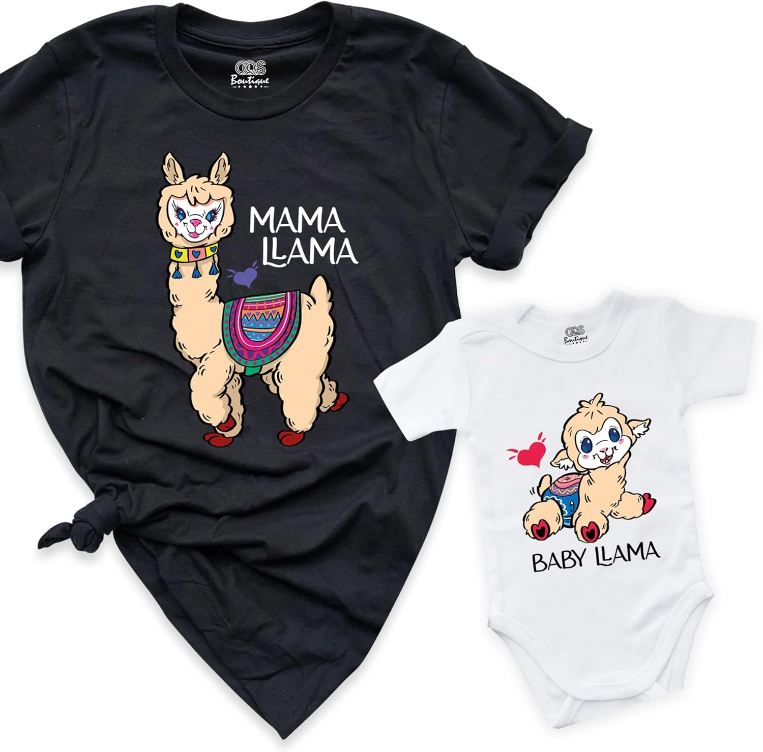 Baby Announcement Shirts, Mama Aunt Mimi Llama Outfits, Llama Auntie Mini Shirt, Little Mini Baby Onesie, Aunt Gift, Custom Baby Outfit, Mama Grandma Aunt Announcement, Family Shirts (Woman V-Neck)