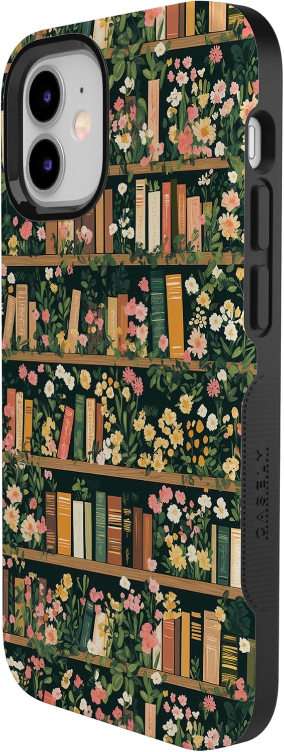 Casely iPhone 12/12 Pro Case | Book Nook | Floral Library | Bold Protective Design | Compatible with MagSafe