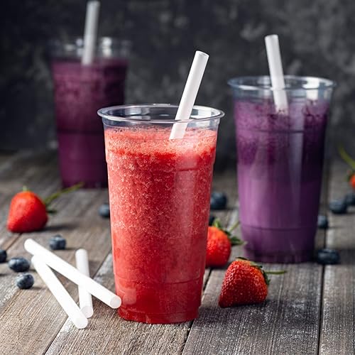 Miniatura 4 de Pajitas grandes blancas para batidos, de boca ancha, desechables, grandes, de 9 pulgadas de alto, paquete de 100 unidades