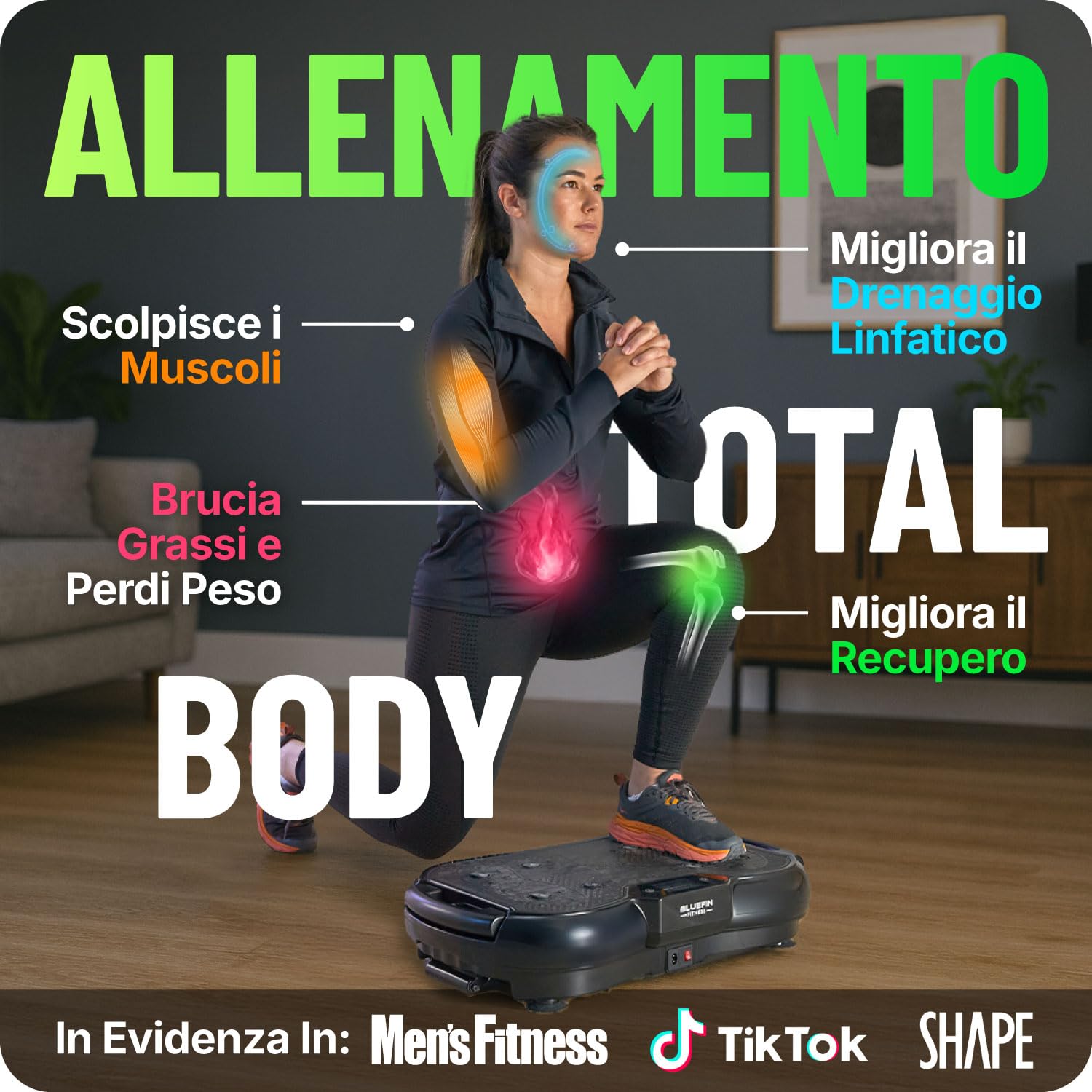 Bluefin Fitness Pedana Vibrante l'allenamento di tutto il corpo Macchina per l’esercizio fisico con le vibrazioni