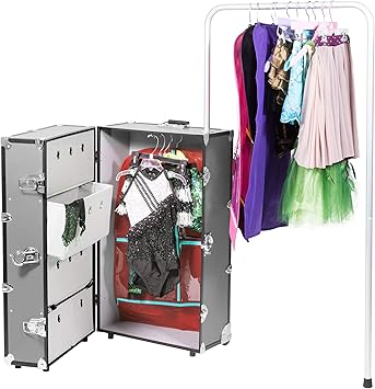 Amazon Rhinoダンスstarワードローブ旅行トランク グレイ Rhino Trunk And Case ダンス用品