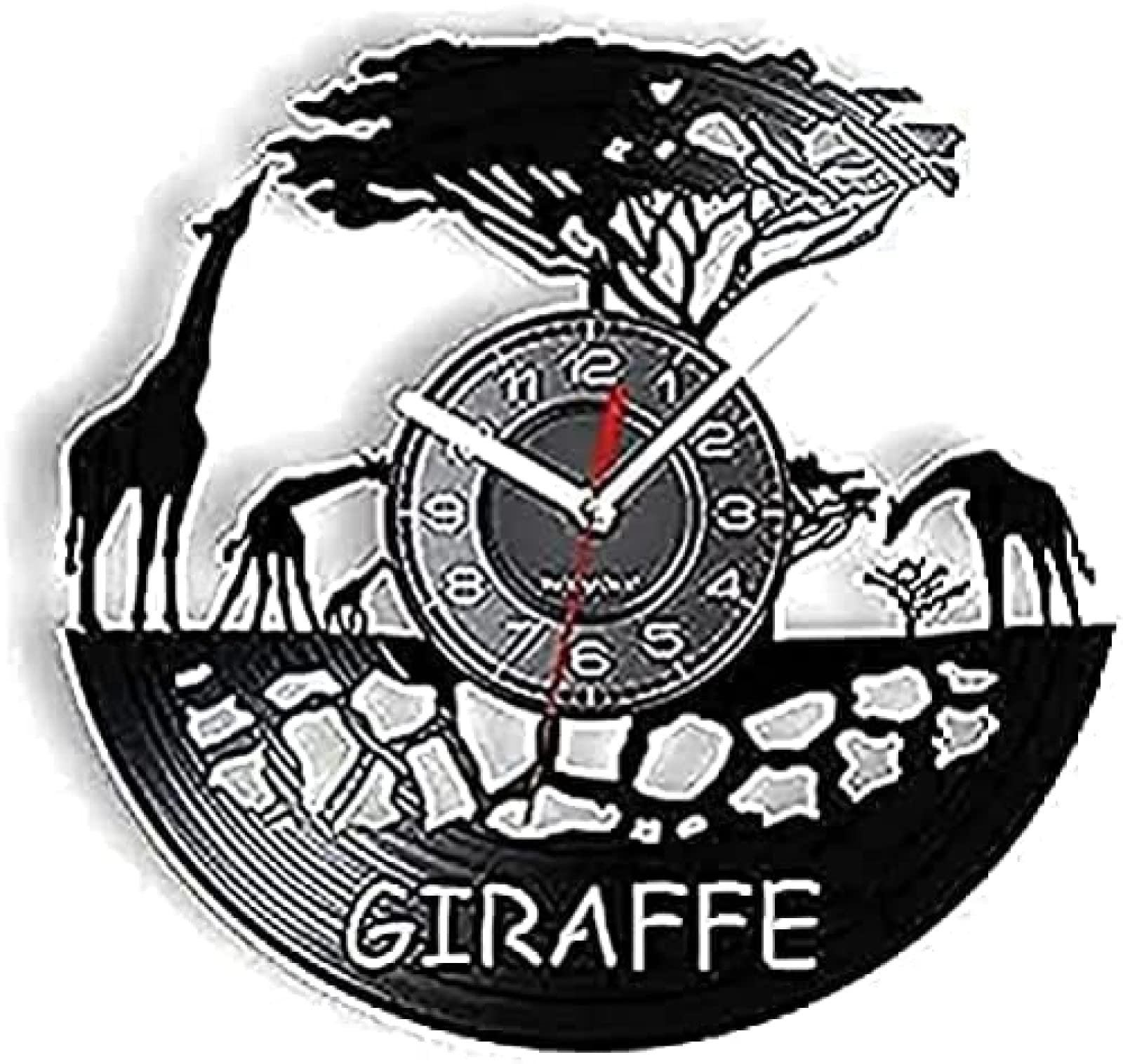 Horloge murale art vinyle Zoo cadeau de naissance artisanal original