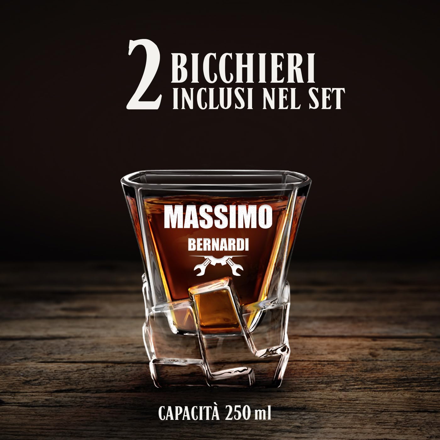 Maverton set Caraffa per whisky in vetro con 2/4/ 6 bicchieri