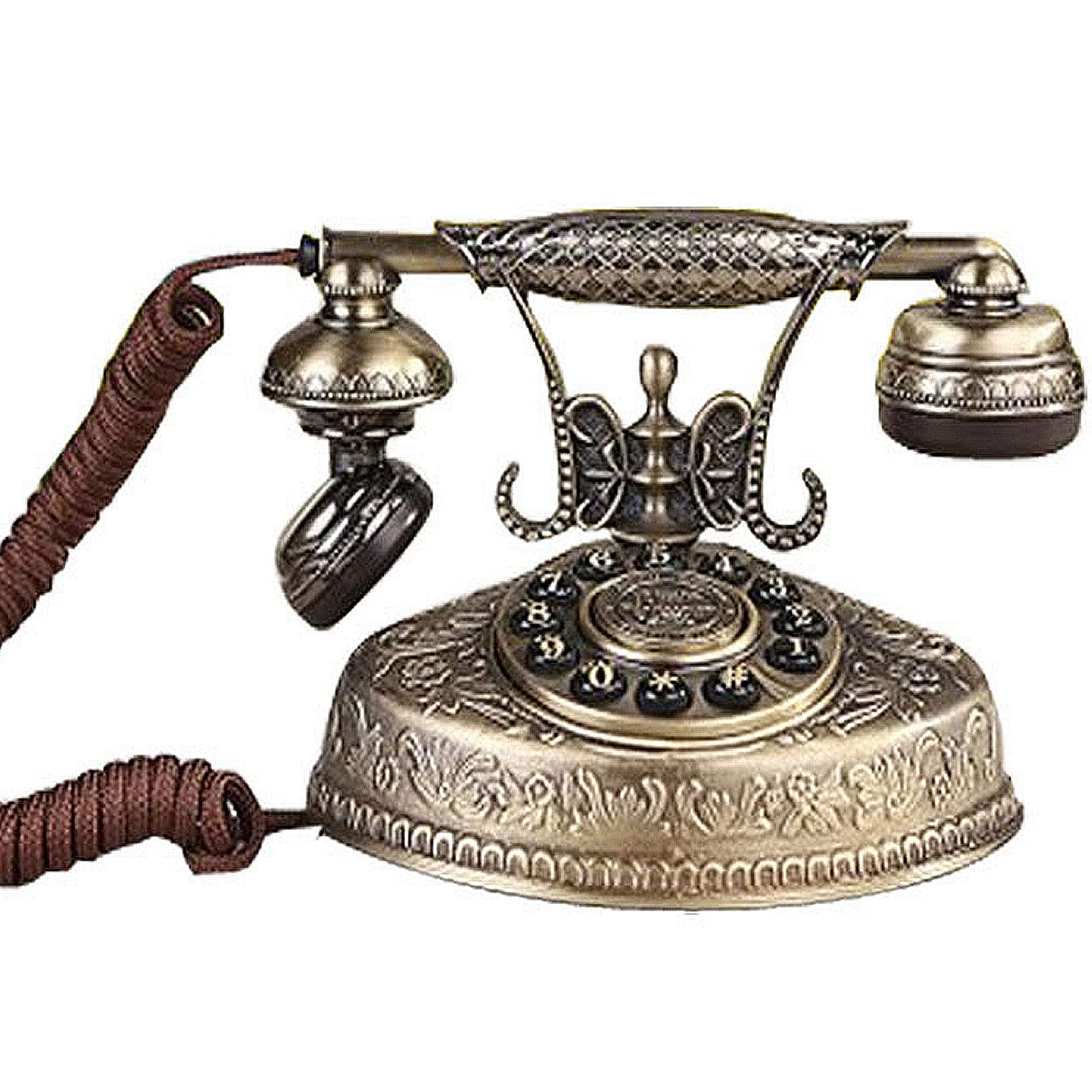 Telefon przewodowy, styl europejski, zabytkowy, stary telefon do sprzętu stacjonarnego w biurze domowym, stacjonarny stylu retro ，Telefon w stylu vintage