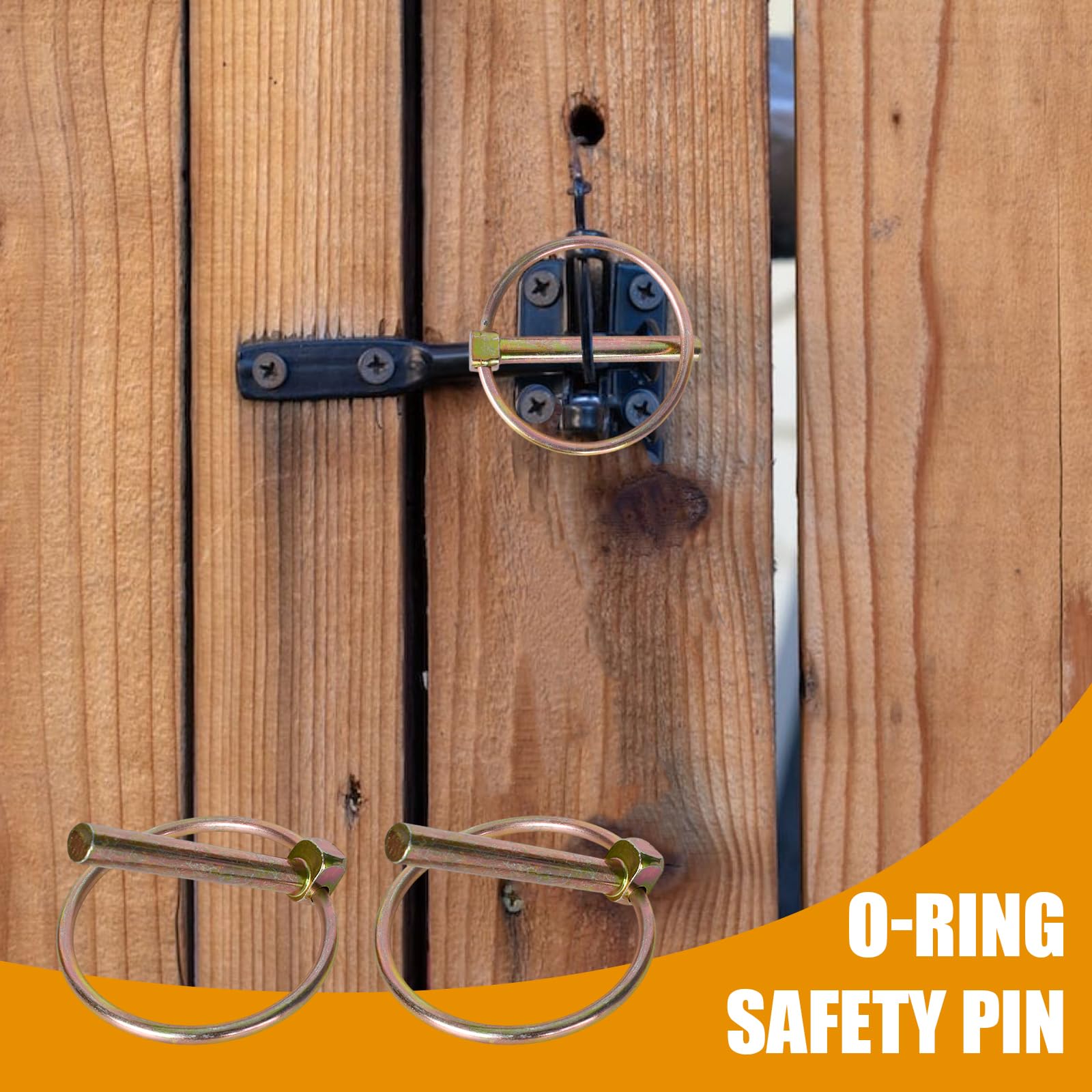 Set di 2 Perno di Bloccaggio, Perno di Sicurezza di Tipo O, Perni di Collegamento, Perni di Sicurezza con Anello per Trattori, Rimorchi, Tosaerba e Camio (8*60mm)