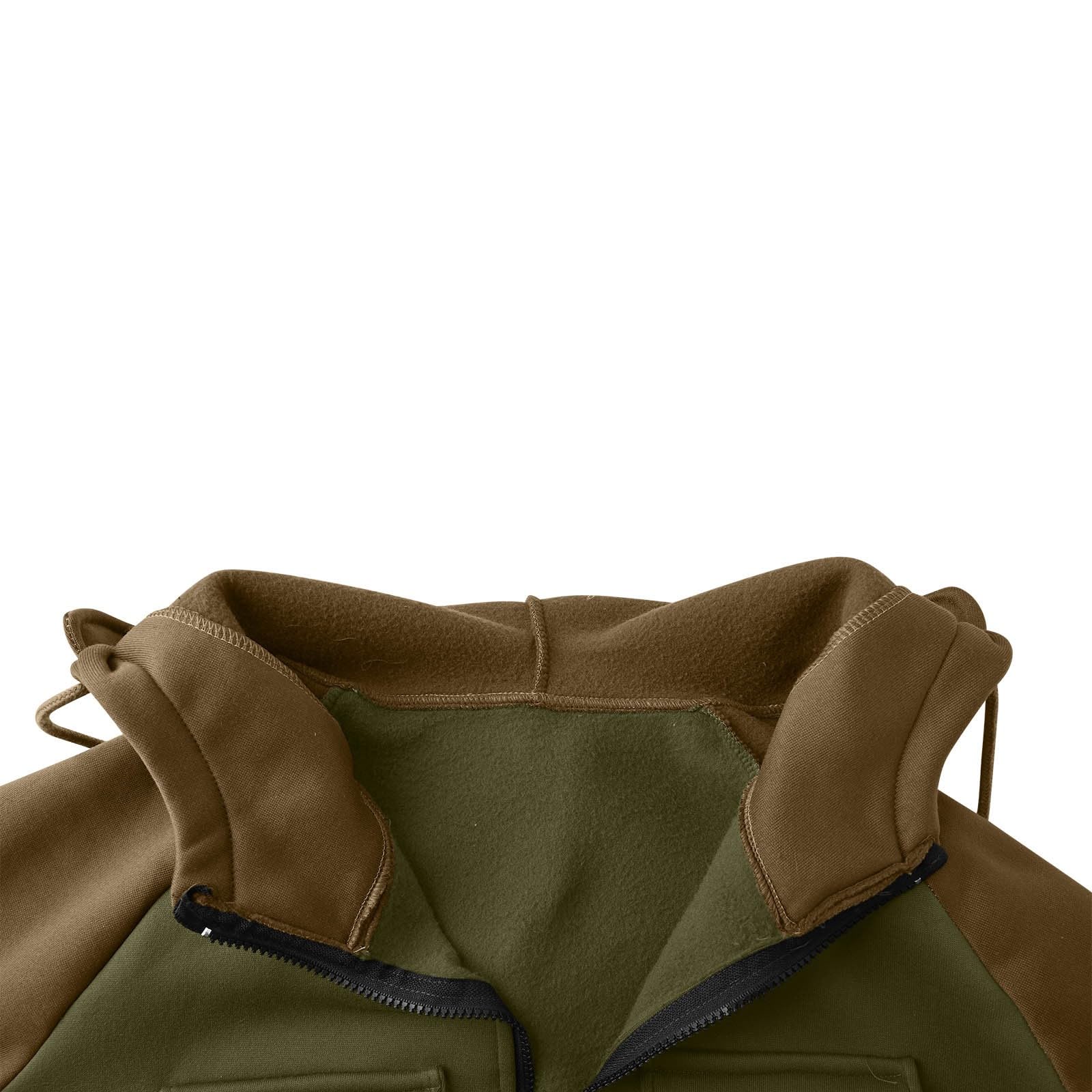 Sudadera Cremallera Hombre con Capucha Originales Costura Chaqueta Entretiempo Sudaderas de Trabajo Color Block Sweatshirt Sueltos Hoodie Moda Ropa Deportiva Fitness con Bolsillos Otoño e Invierno