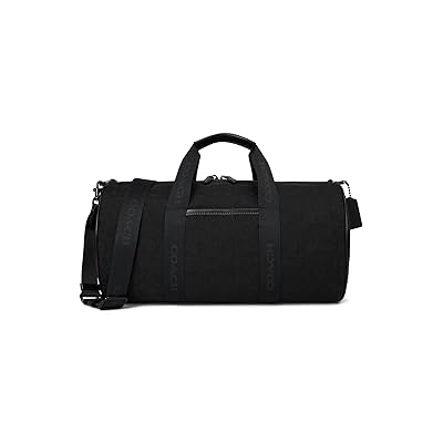 COACH Theo Duffle In Signature Jacquard Duffel Bags Black, Leather