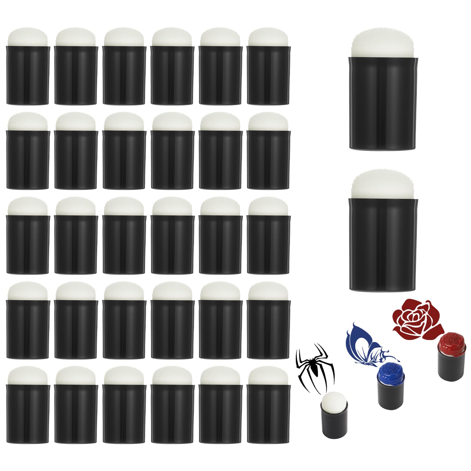 30 Pcs Craft Finger Sponge Daubers Reusable Finger Painting Sponge Easy to Clean Sponges Dauber Set Fingers Daubers for Face Painting Drawing Stamping Card Making Chalk Ink